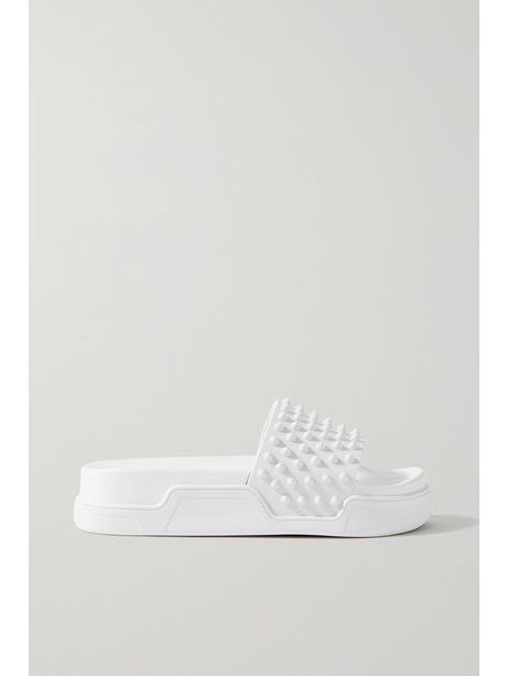 pool fun spiked leather slides