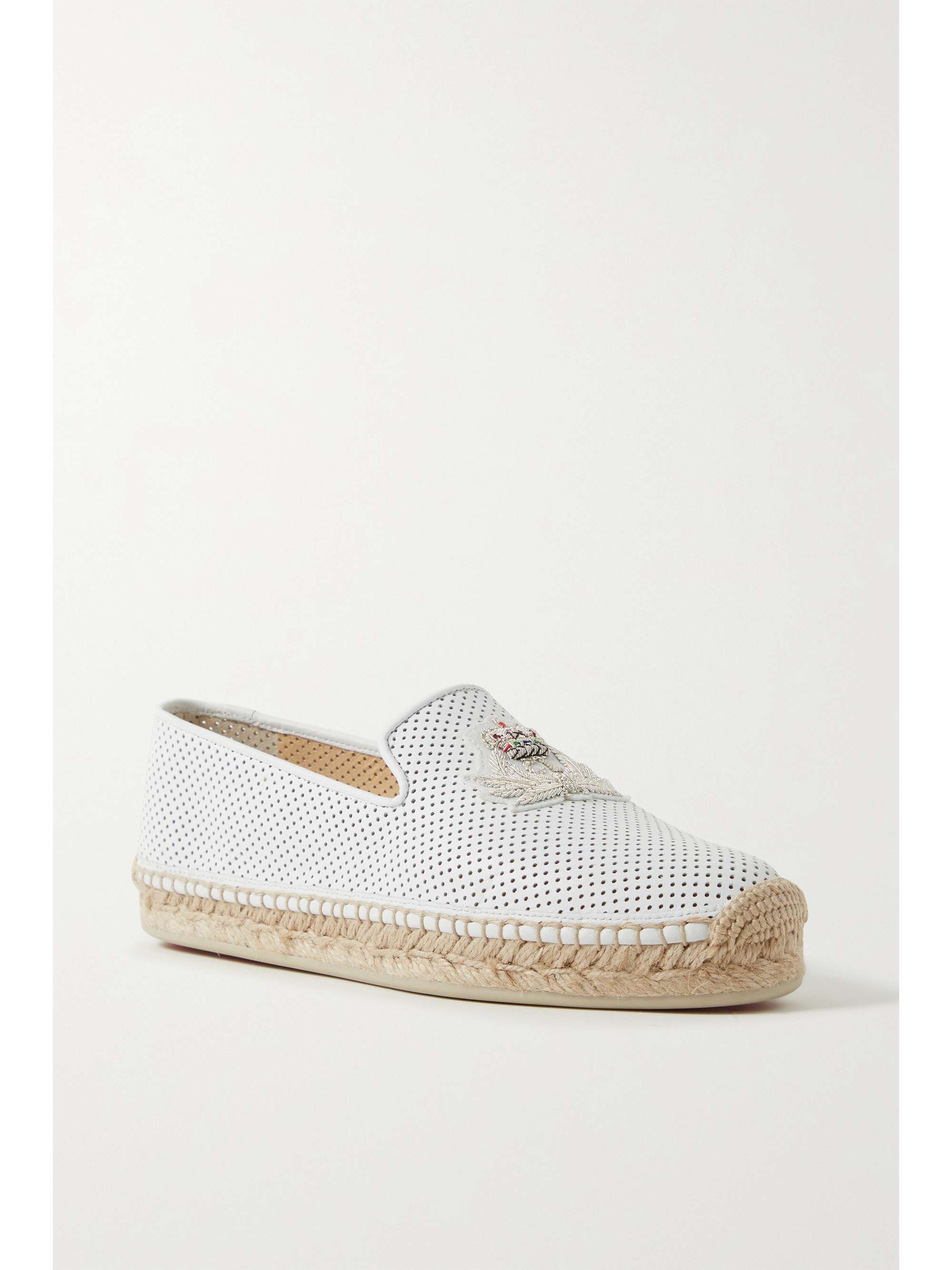 Nanou Orlato logo-embroidered perforated leather espadrilles