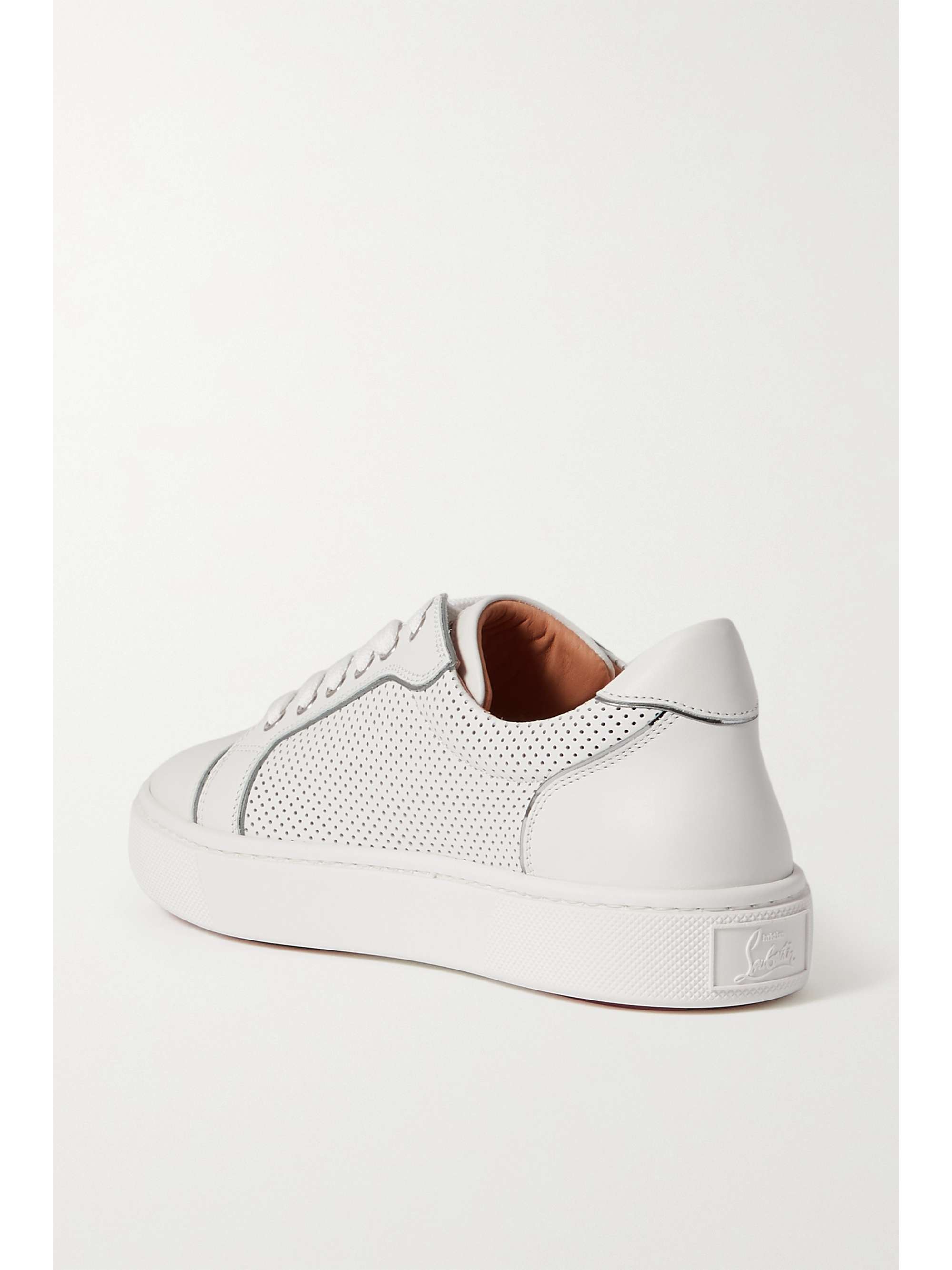 perforated leather trainers