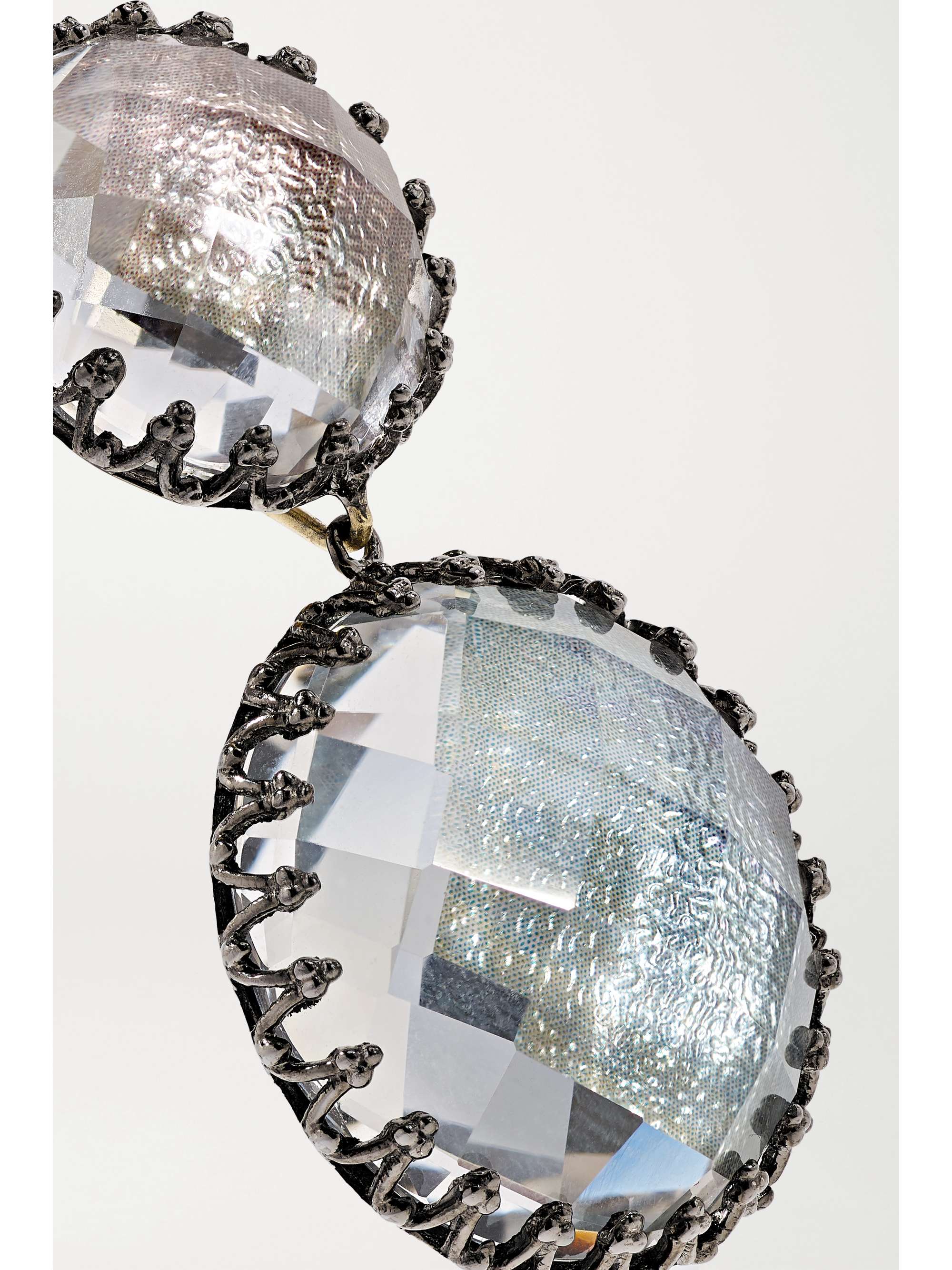 LARKSPUR & HAWK Olivia Large Day Night rhodium-dipped quartz earrings