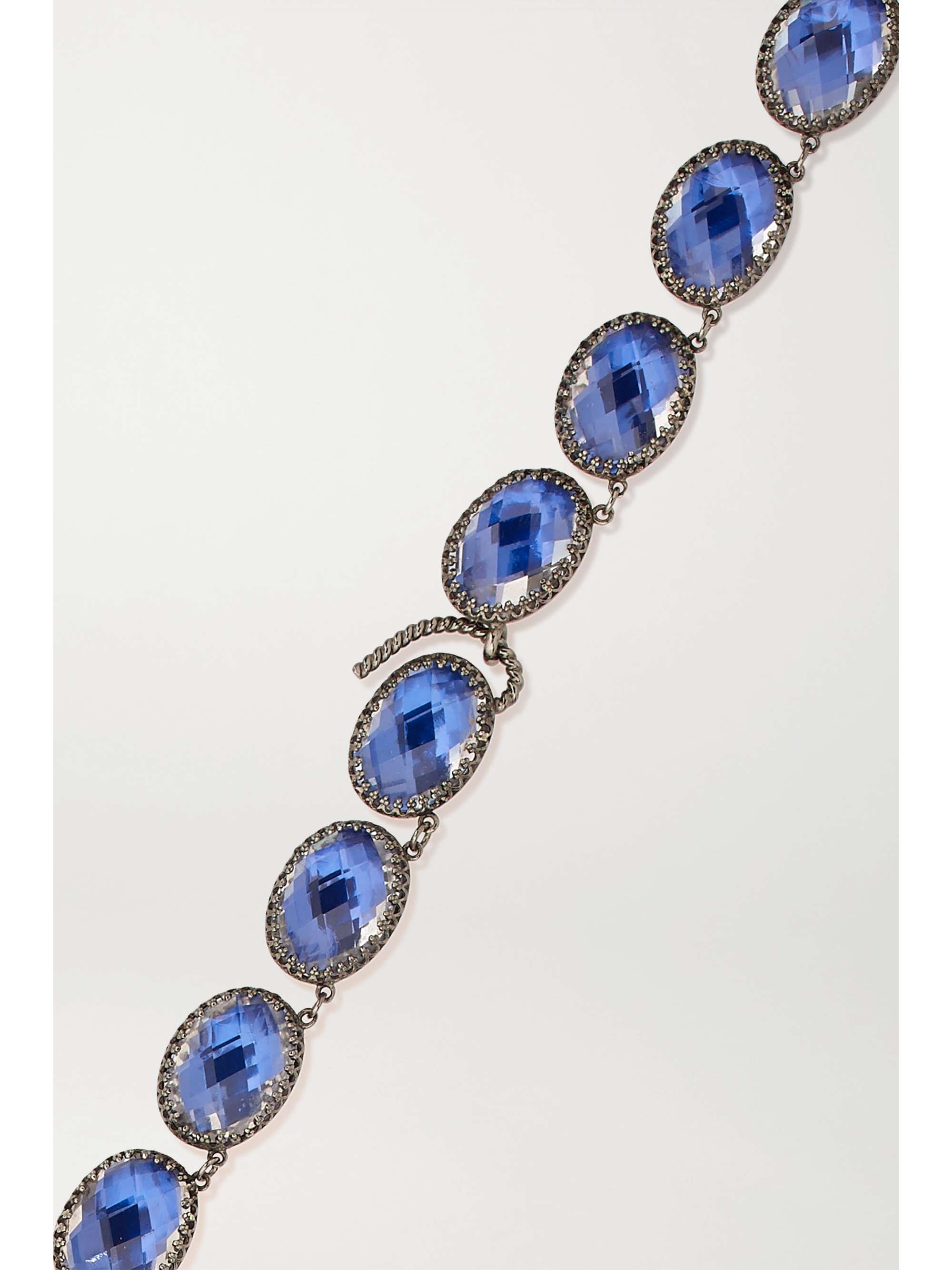 LARKSPUR & HAWK Lily Rivière rhodium-dipped quartz necklace
