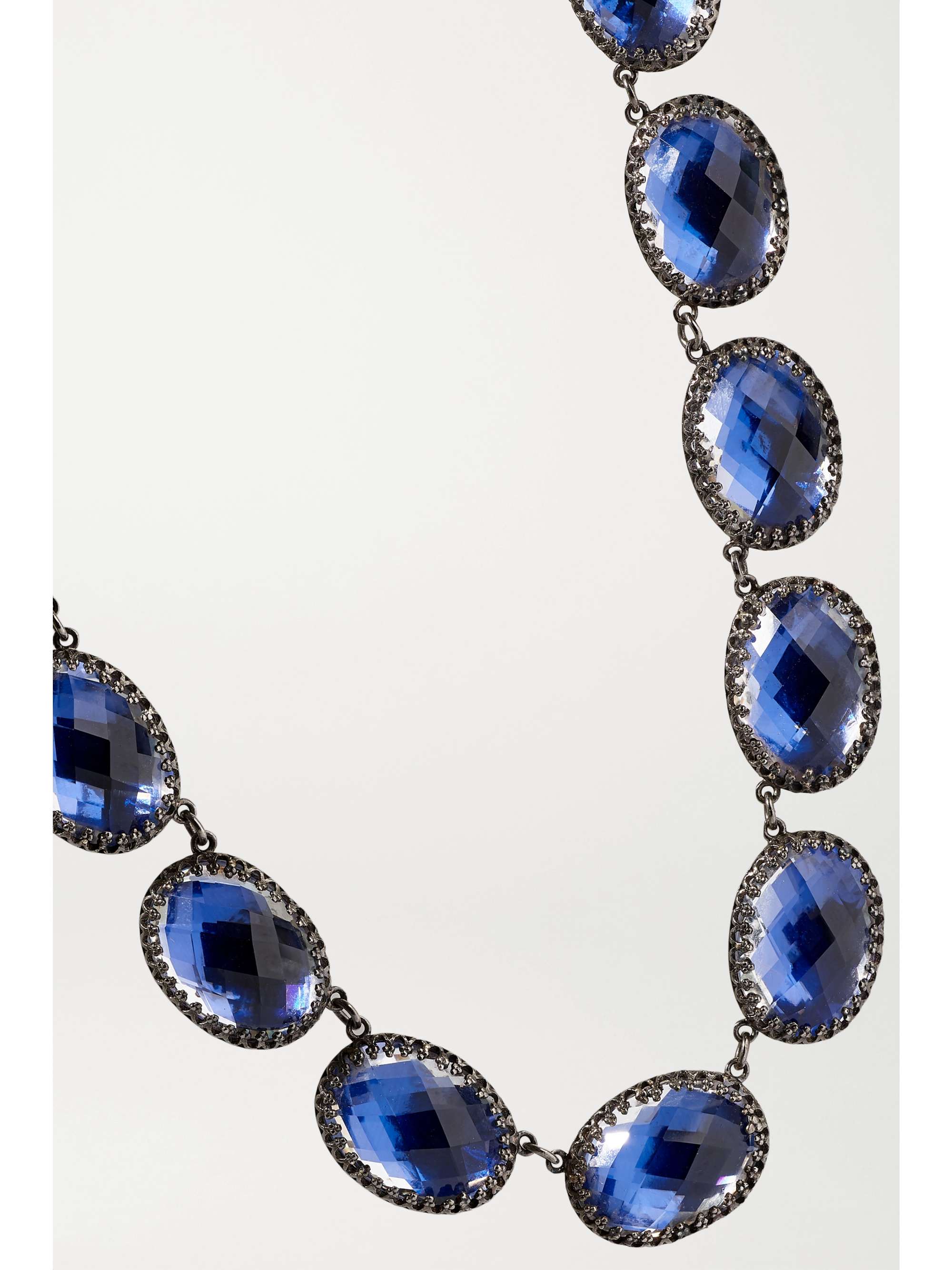 LARKSPUR & HAWK Lily Rivière rhodium-dipped quartz necklace