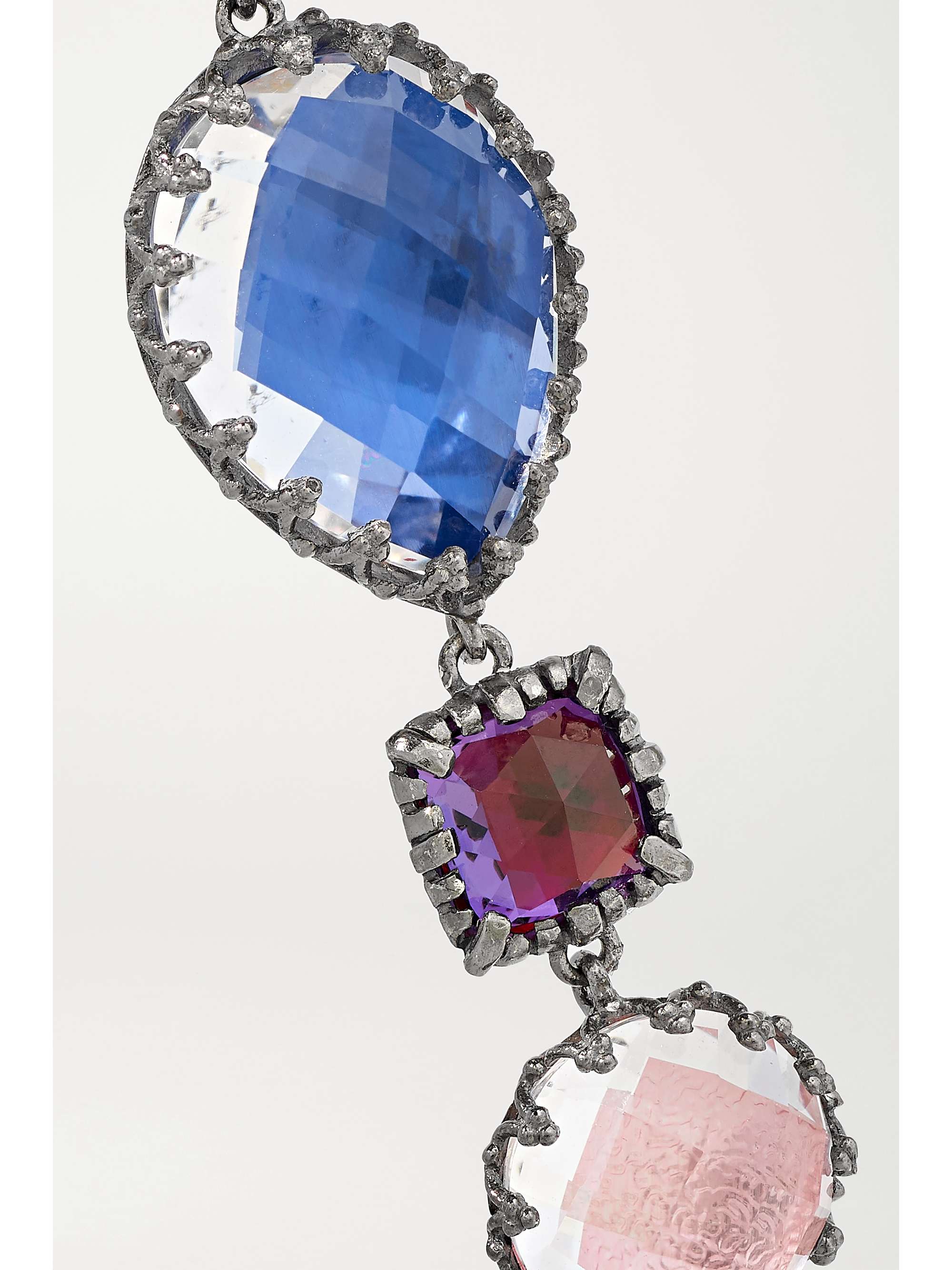 LARKSPUR & HAWK Sadie rhodium-dipped quartz earrings