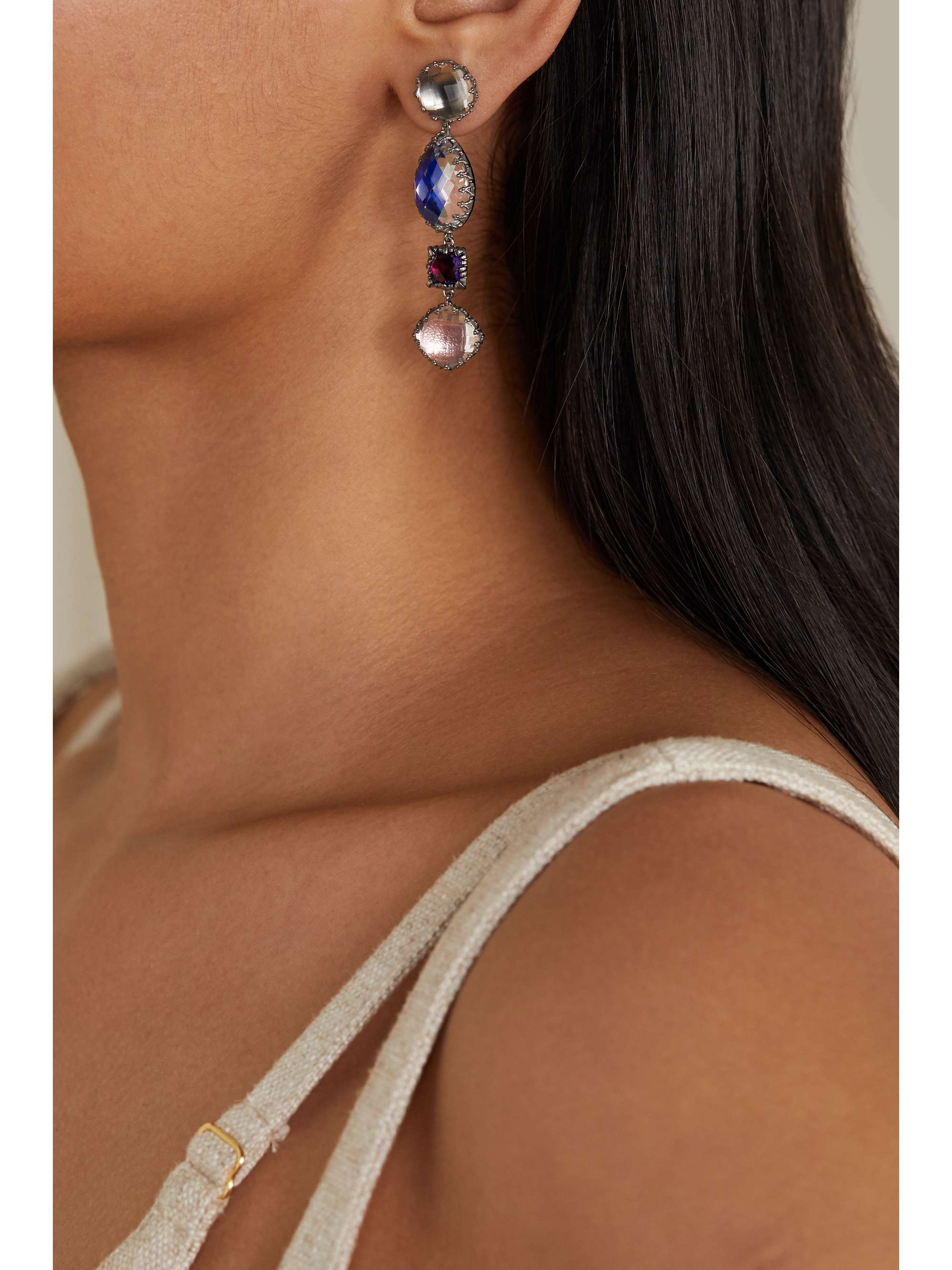 LARKSPUR & HAWK Sadie rhodium-dipped quartz earrings