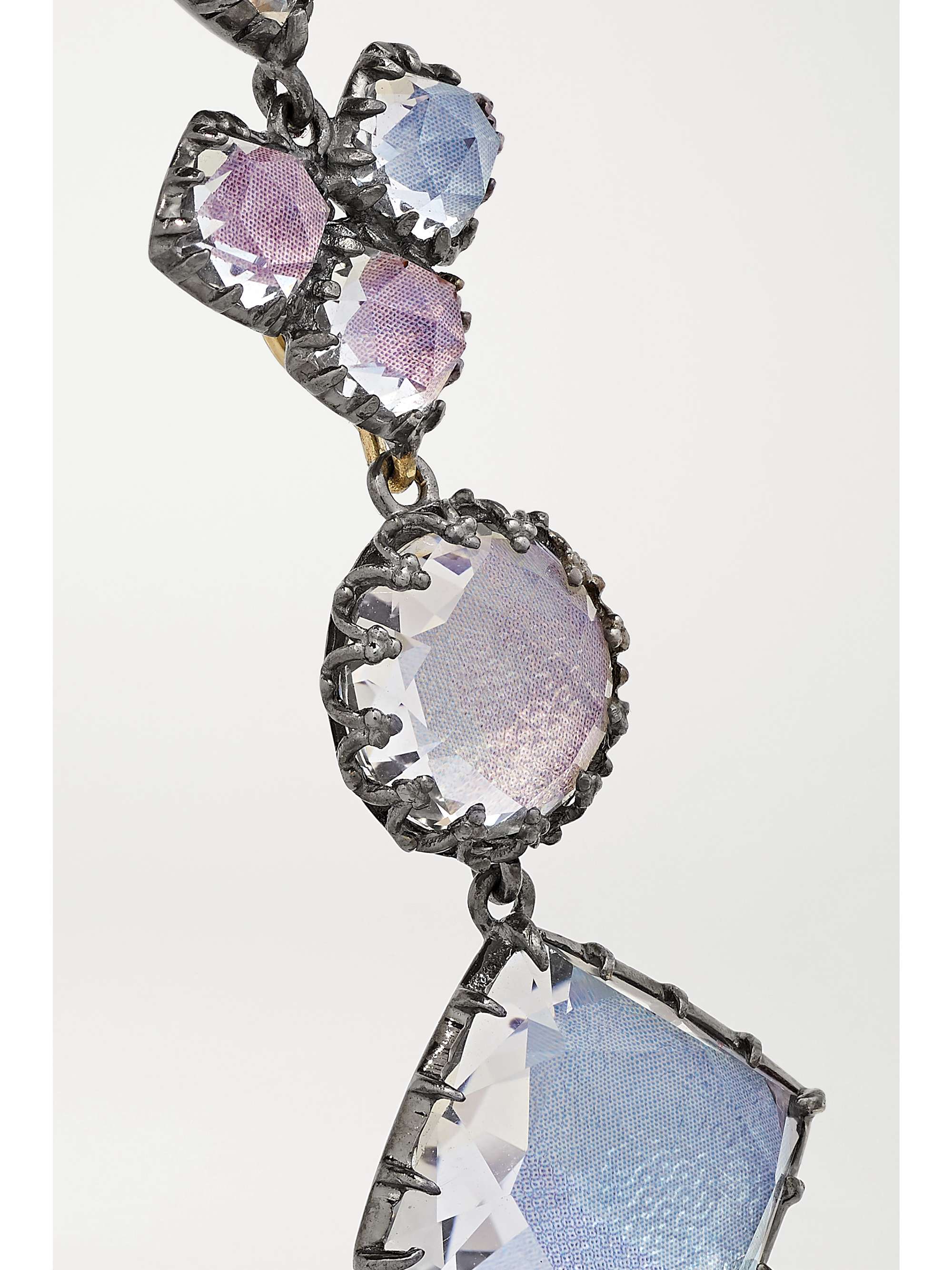 LARKSPUR & HAWK Sadie convertible rhodium-dipped quartz earrings