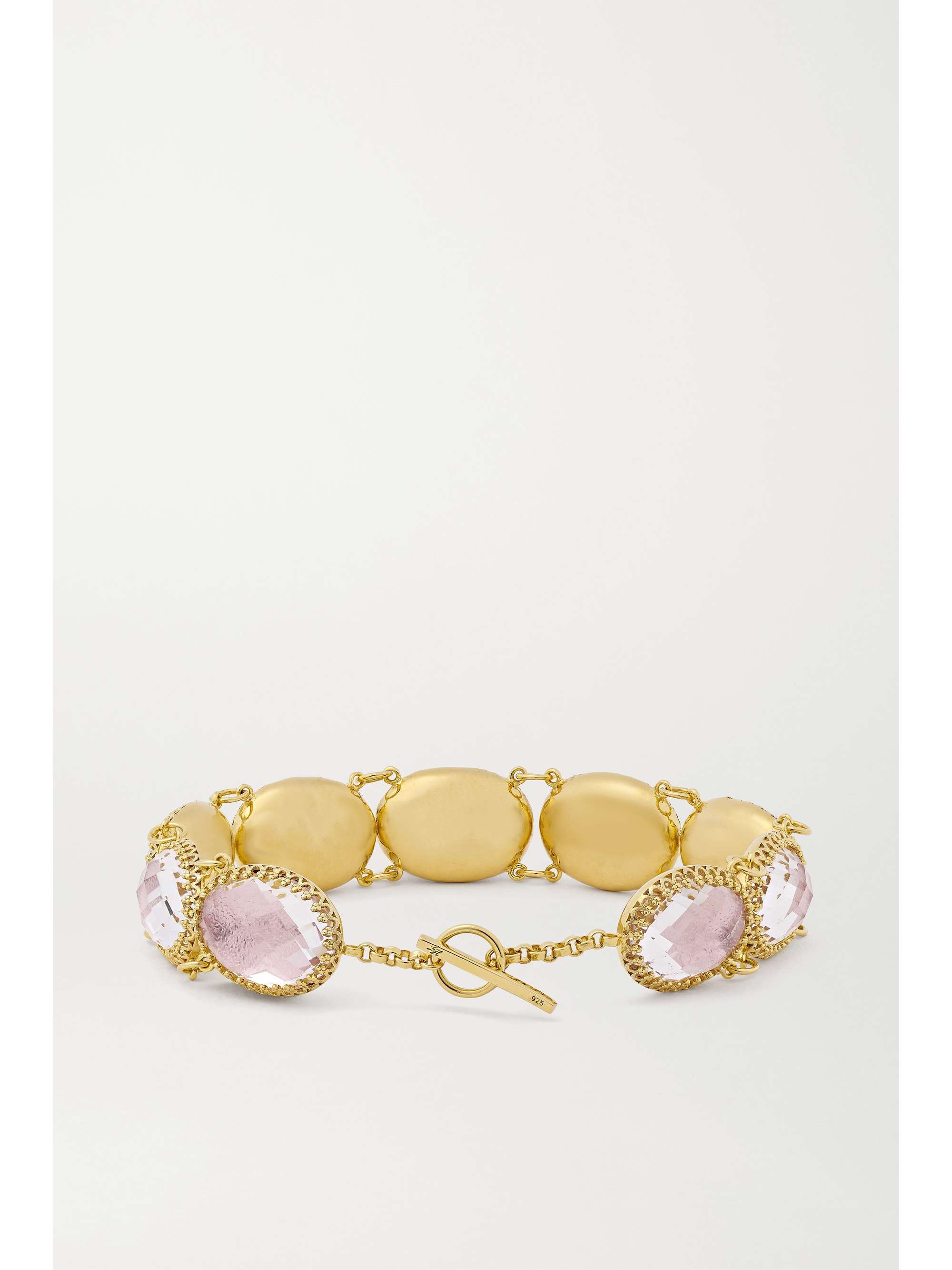 LARKSPUR & HAWK Lily 18-karat gold-dipped quartz bracelet