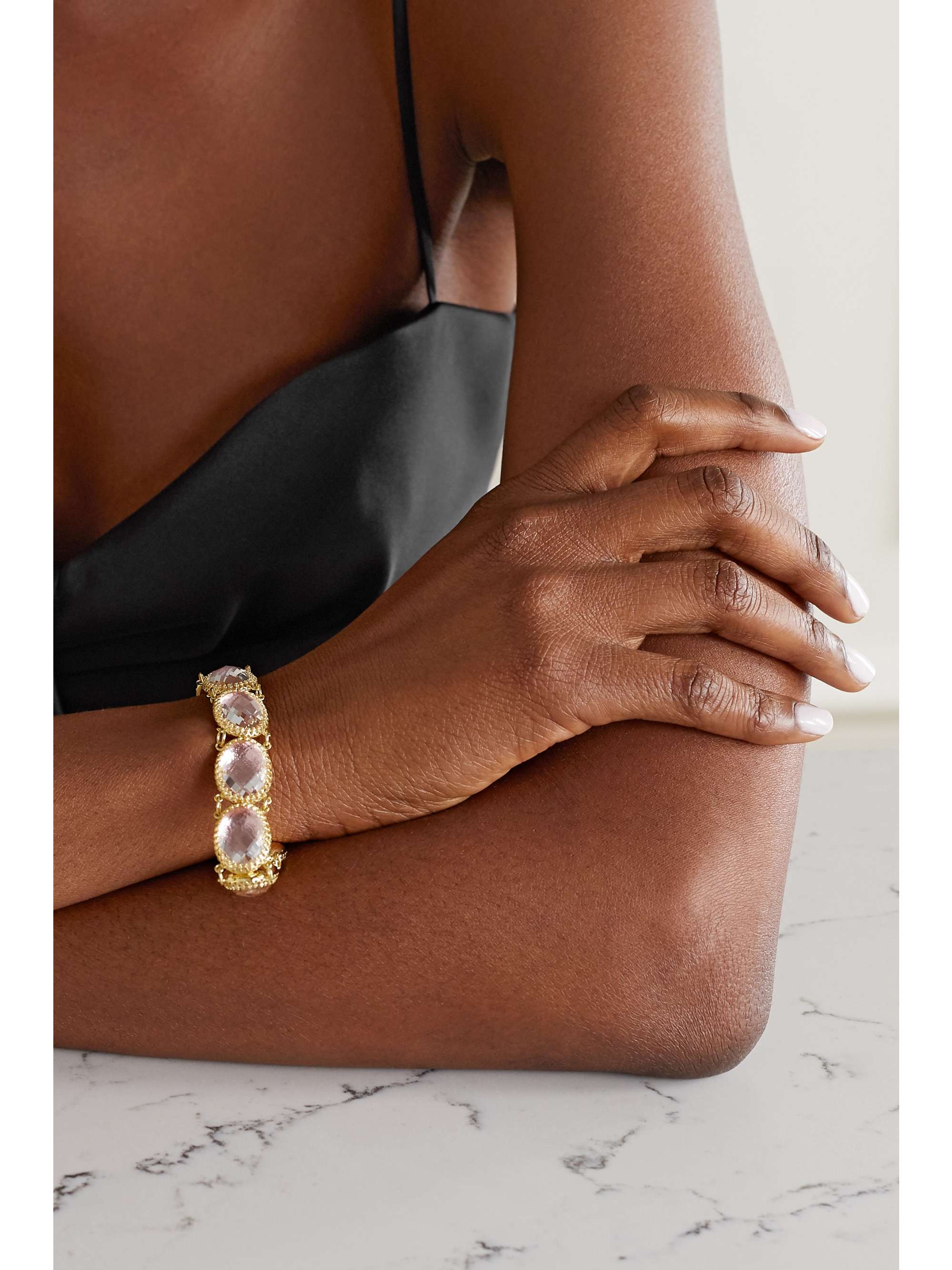 LARKSPUR & HAWK Lily 18-karat gold-dipped quartz bracelet