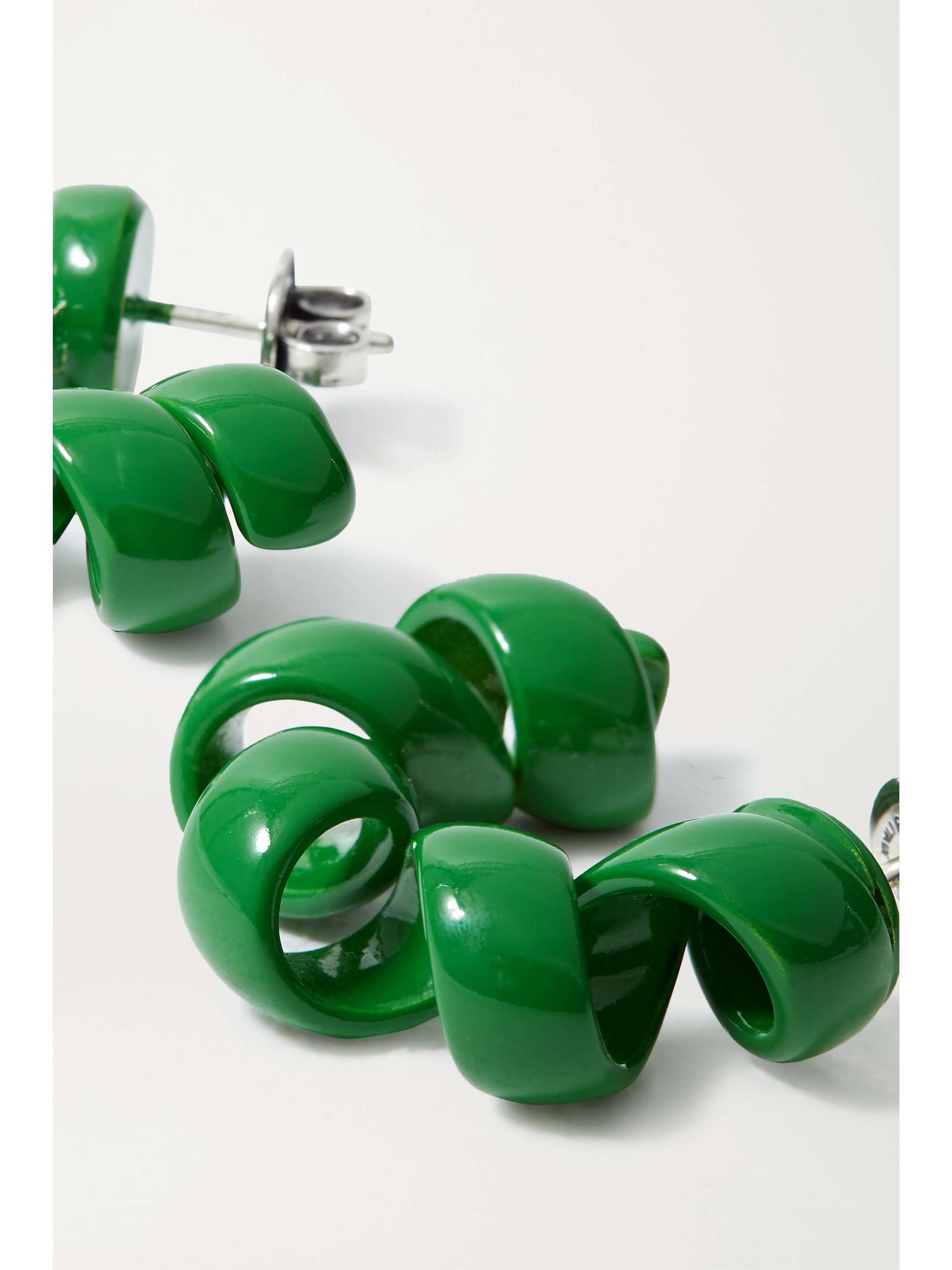 BOTTEGA VENETA Silver and enamel earrings | NET-A-PORTER