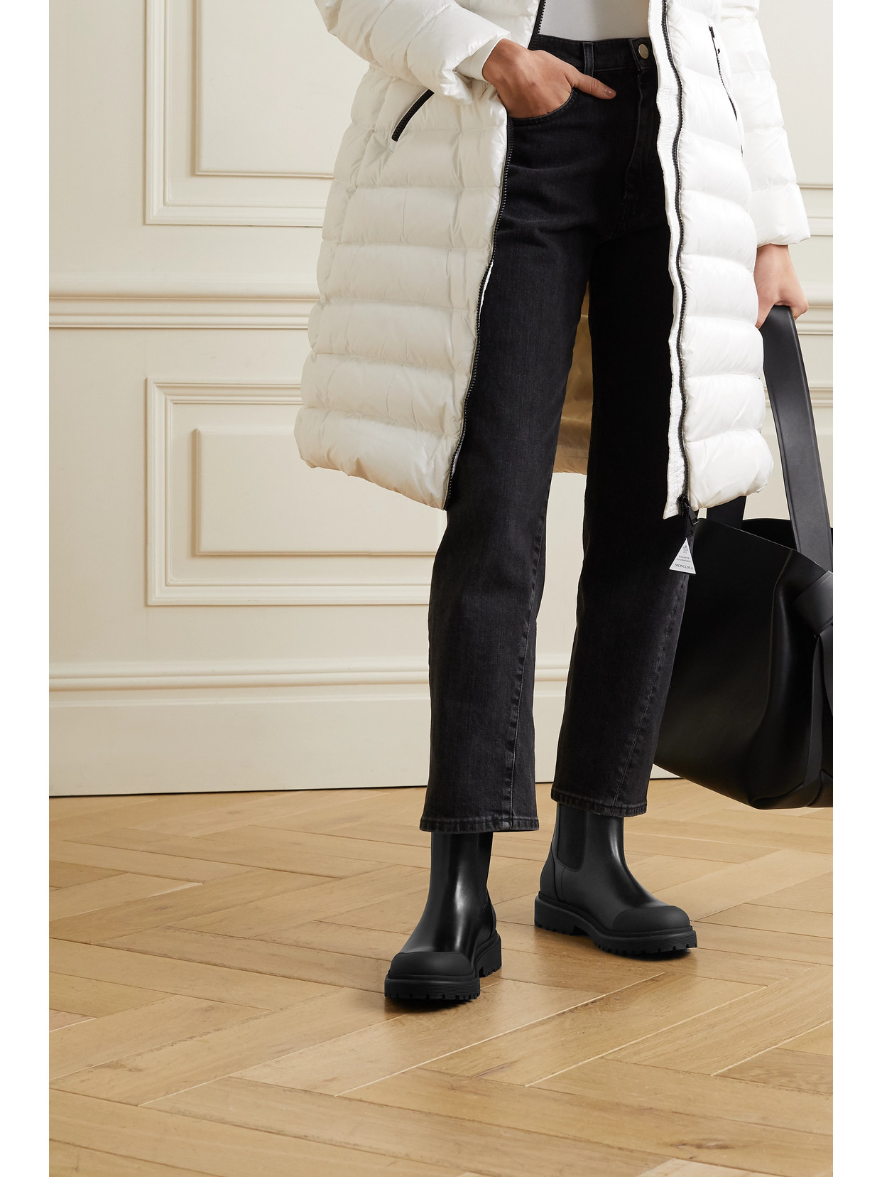 MONCLER PATTY LEATHER CHELSEA BOOTS