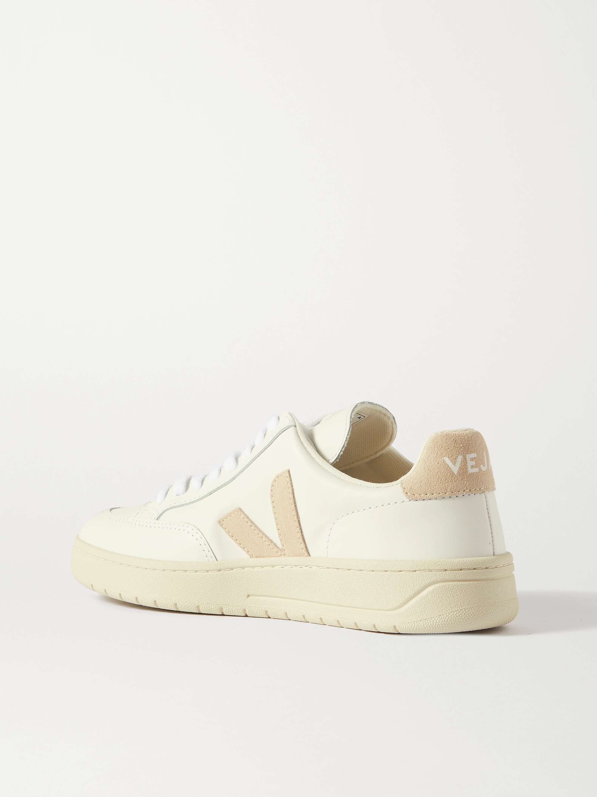 VEJA V-12 suede-trimmed leather sneakers
