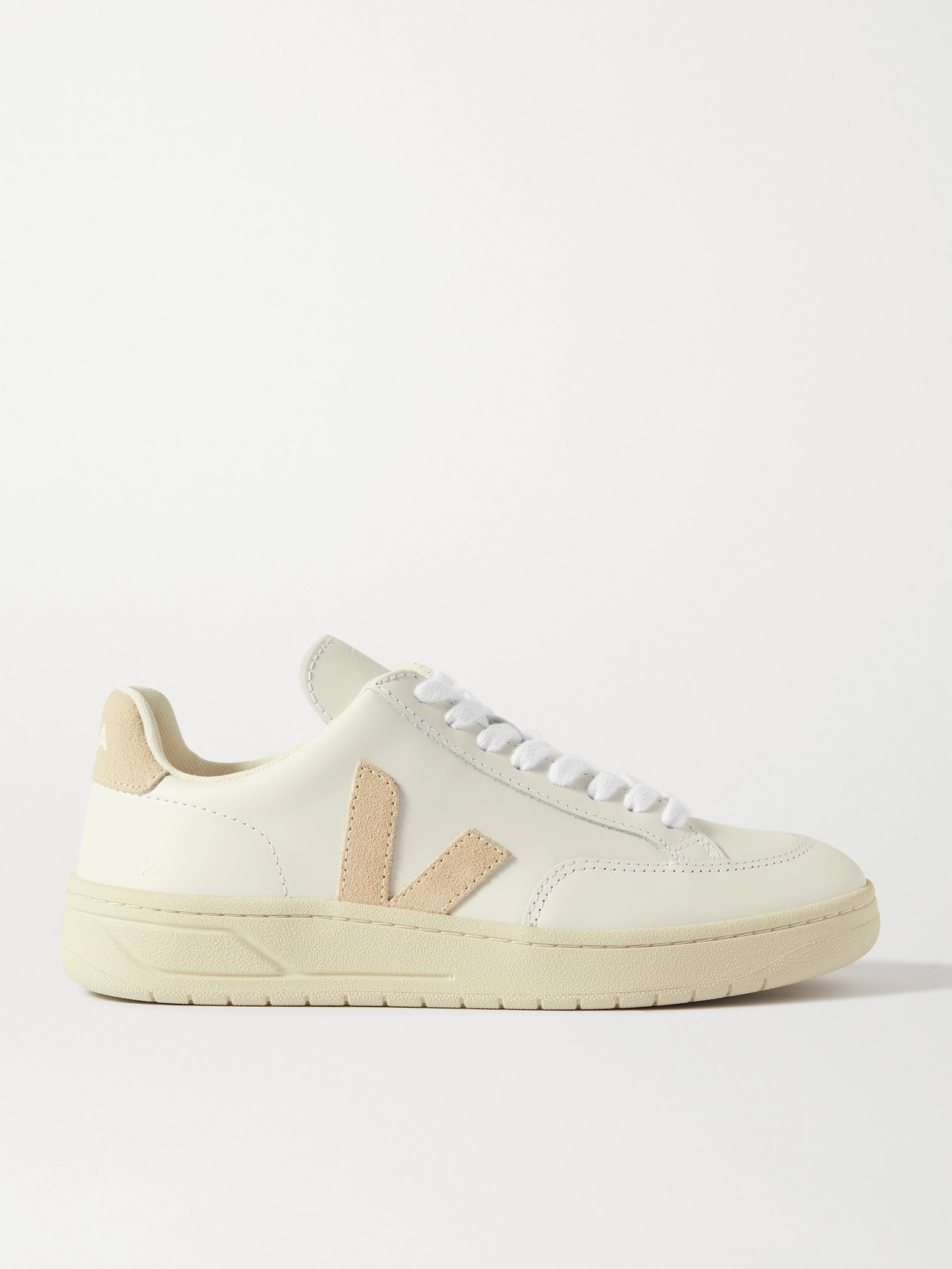 Veja + Net Sustain V-12 Suede-trimmed Leather Sneakers In White