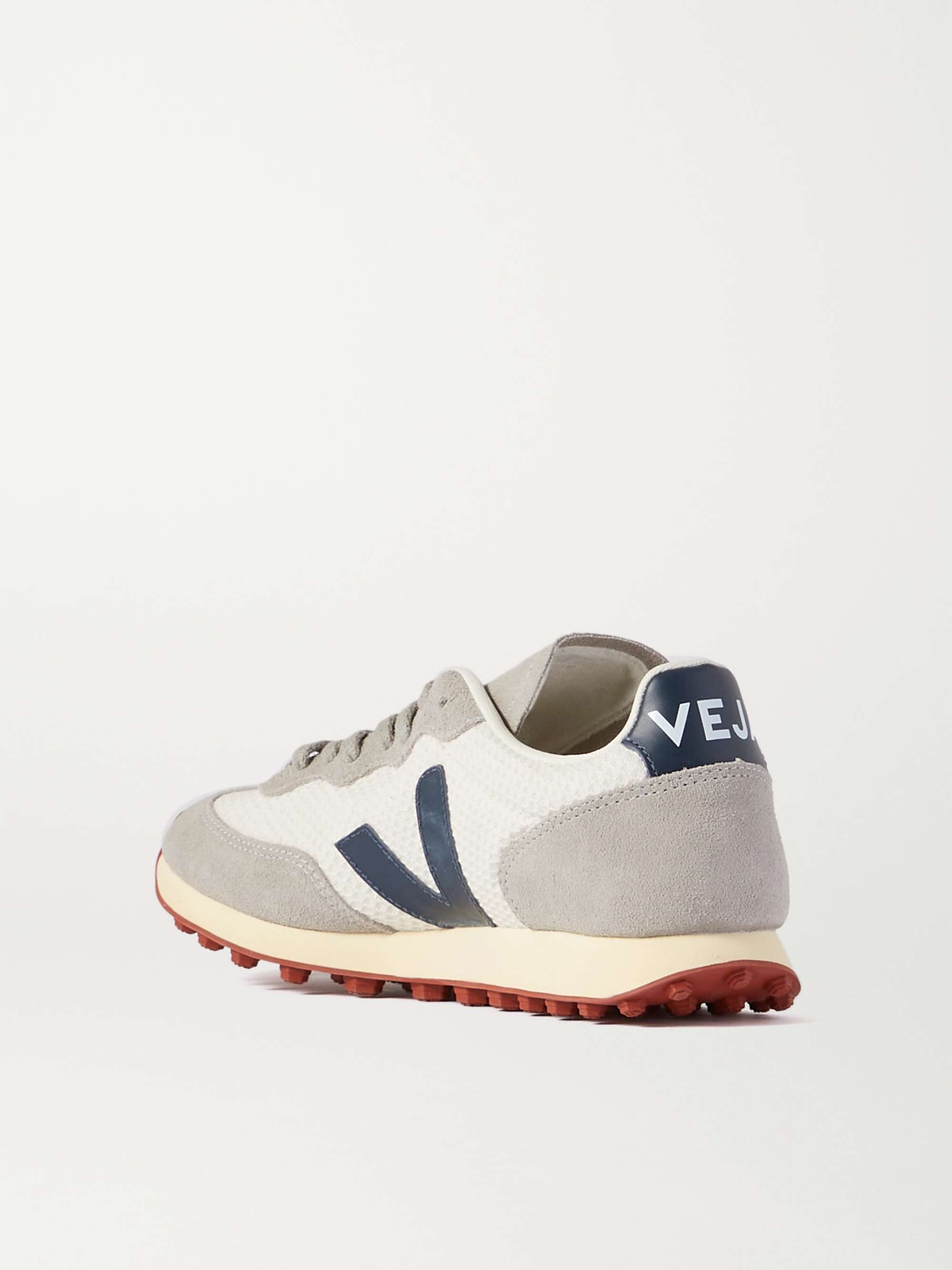 VEJA + NET SUSTAIN Rio Branco leather-trimmed suede and mesh sneakers