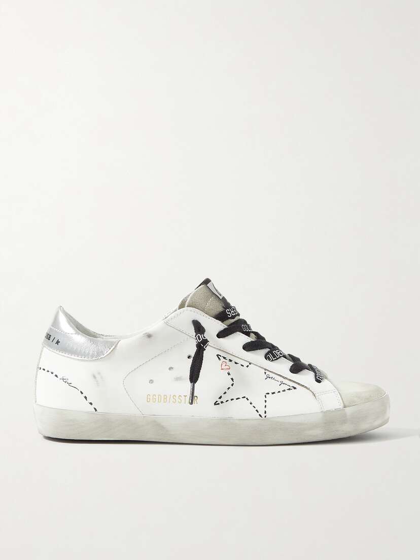 Golden Goose Superstar Distressed Leather And Suede Sneakers