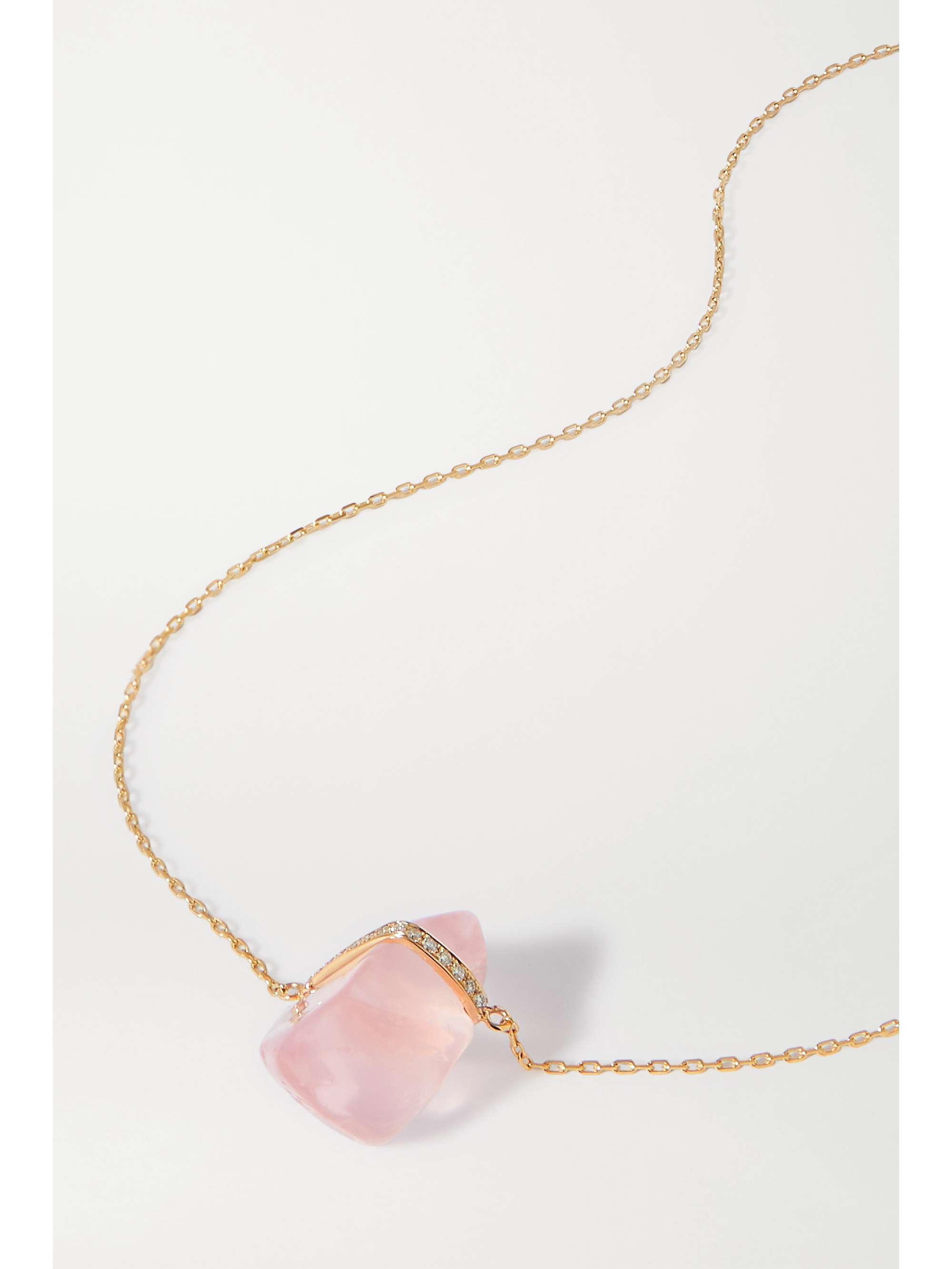 JIA JIA 14-karat gold, quartz and diamond necklace