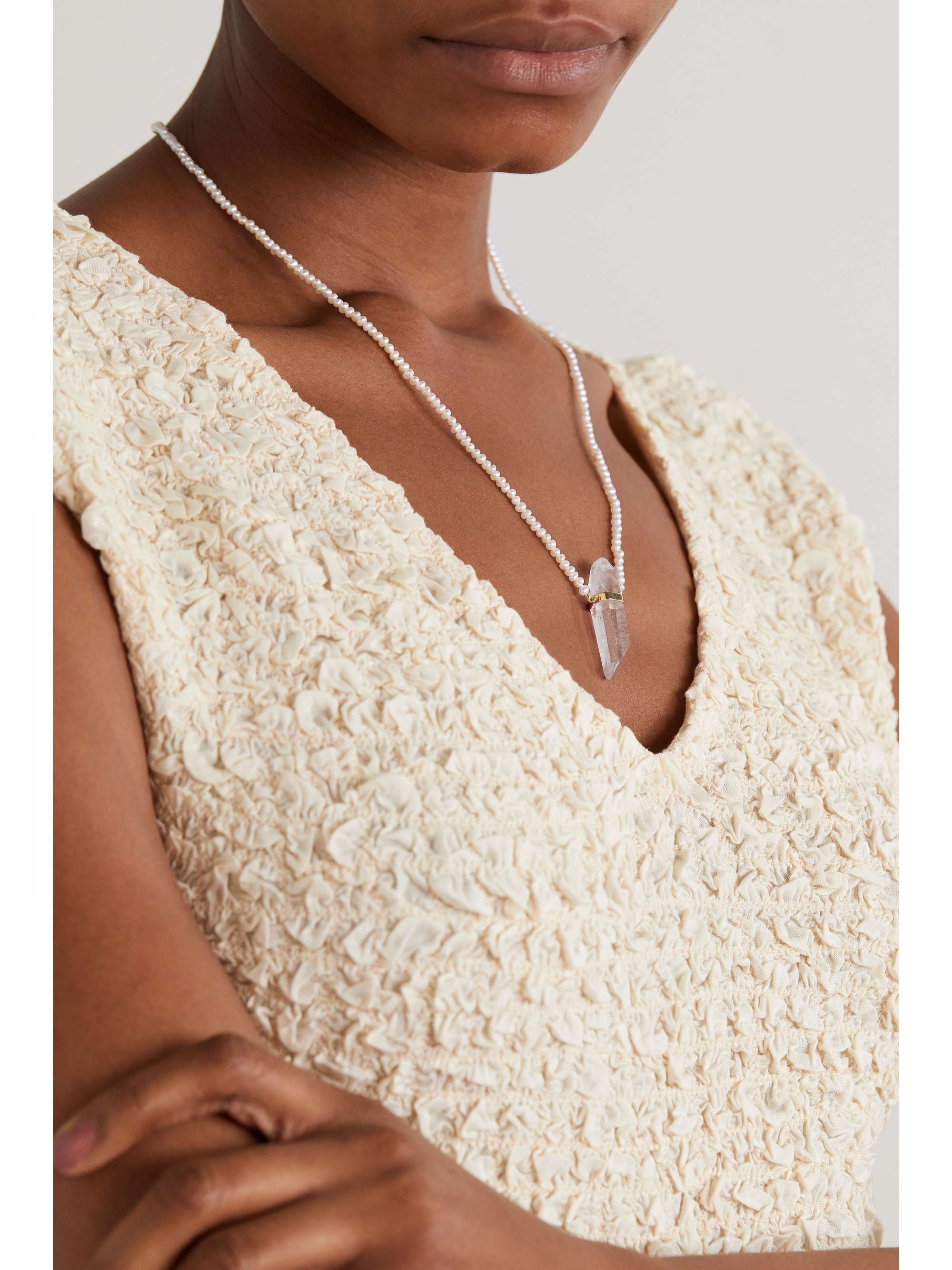 JIA JIA Gold, quartz and pearl necklace