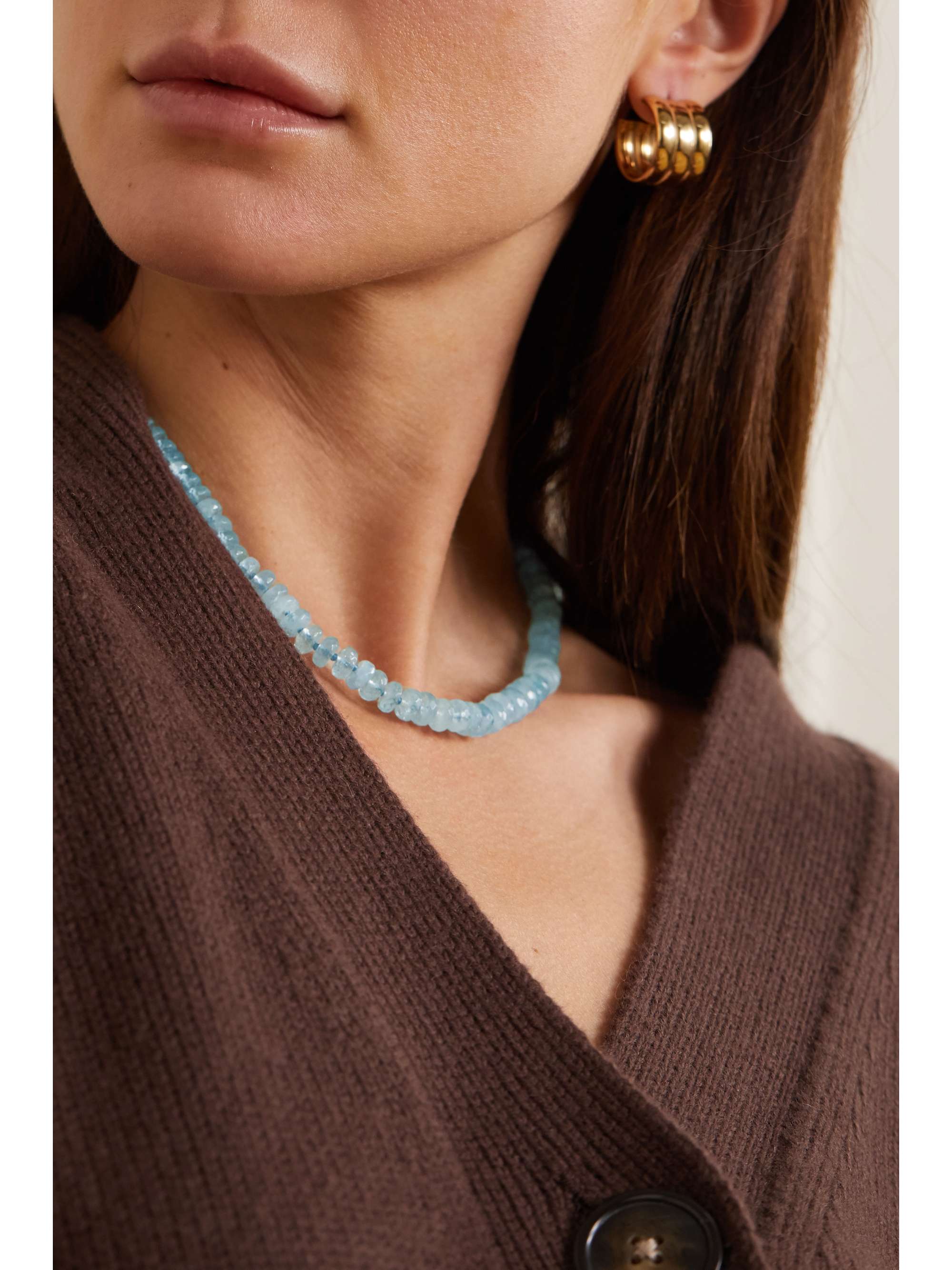 JIA JIA Oracle gold aquamarine necklace