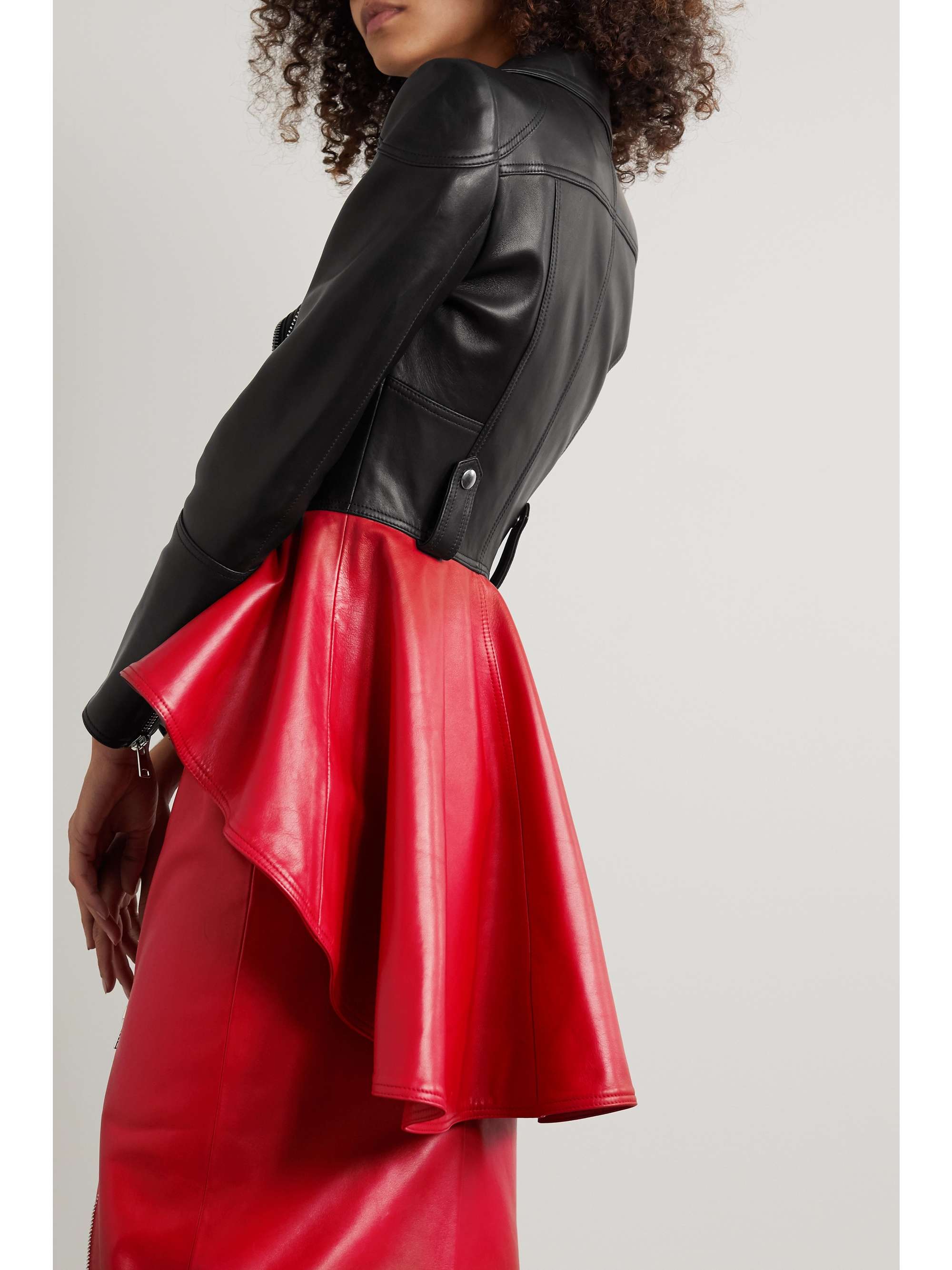 alexander mcqueen red leather jacket