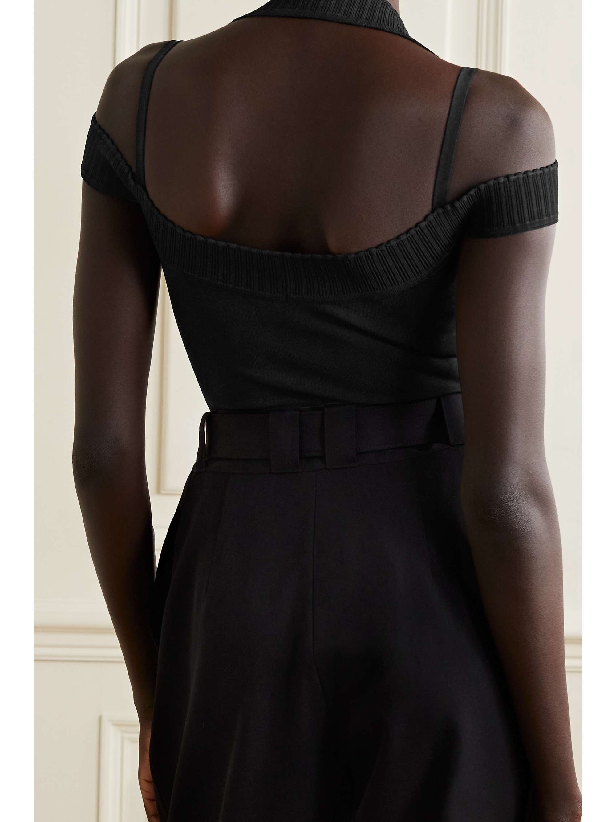 ALAÏA Cold-shoulder knitted bodysuit