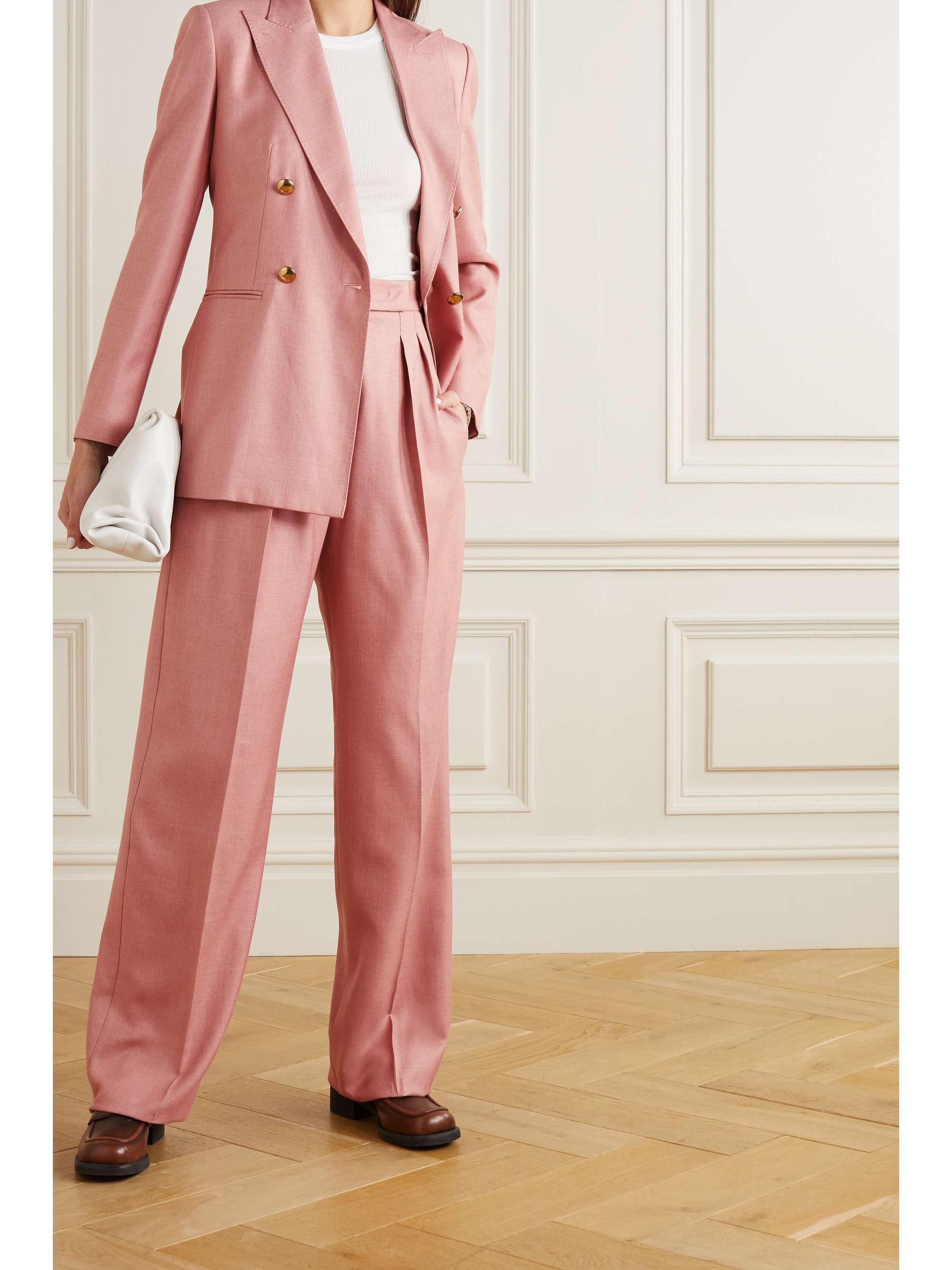 Blush Josef pleated camel hair and silk 