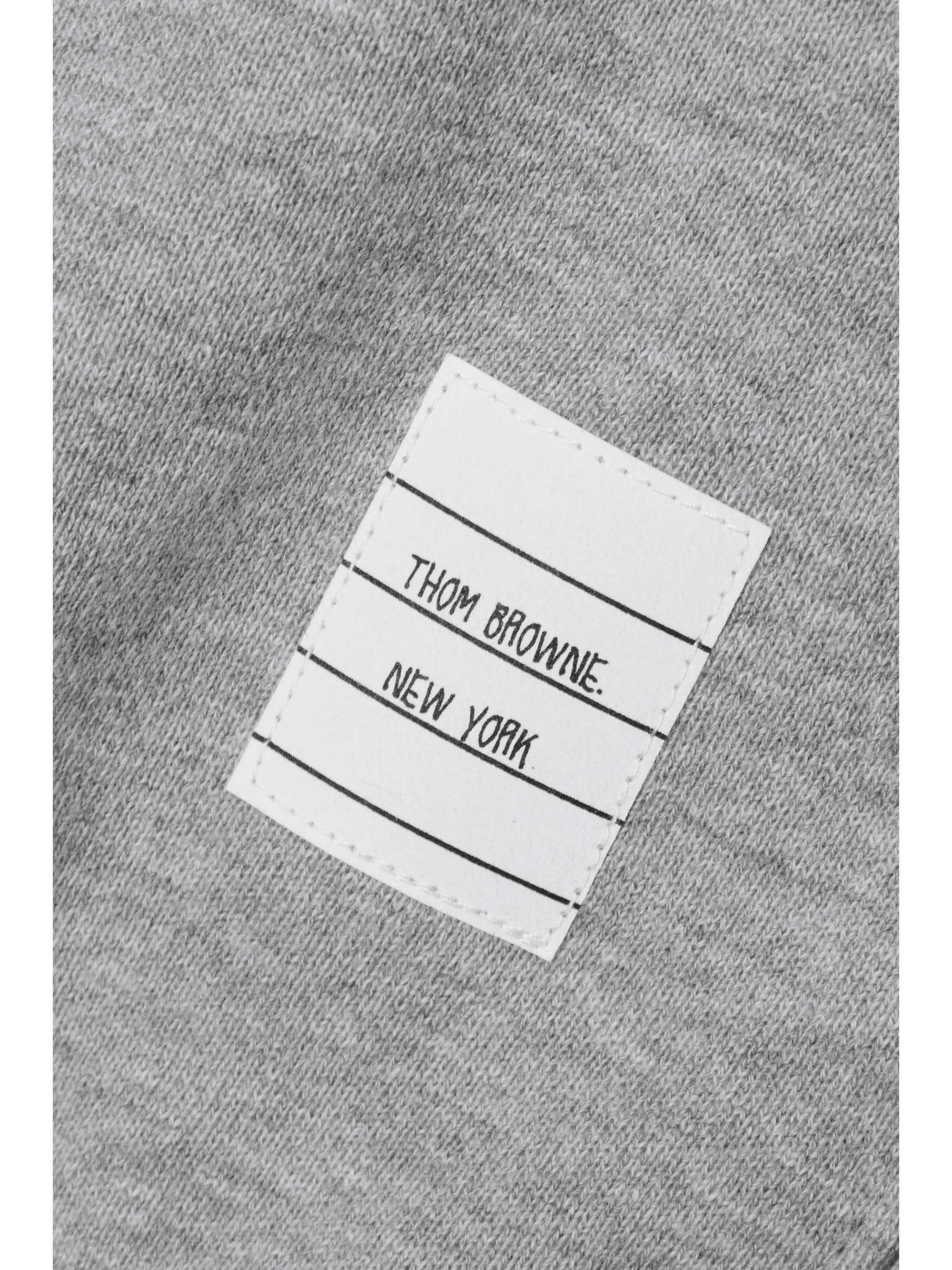THOM BROWNE Striped mélange cotton-jersey track pants