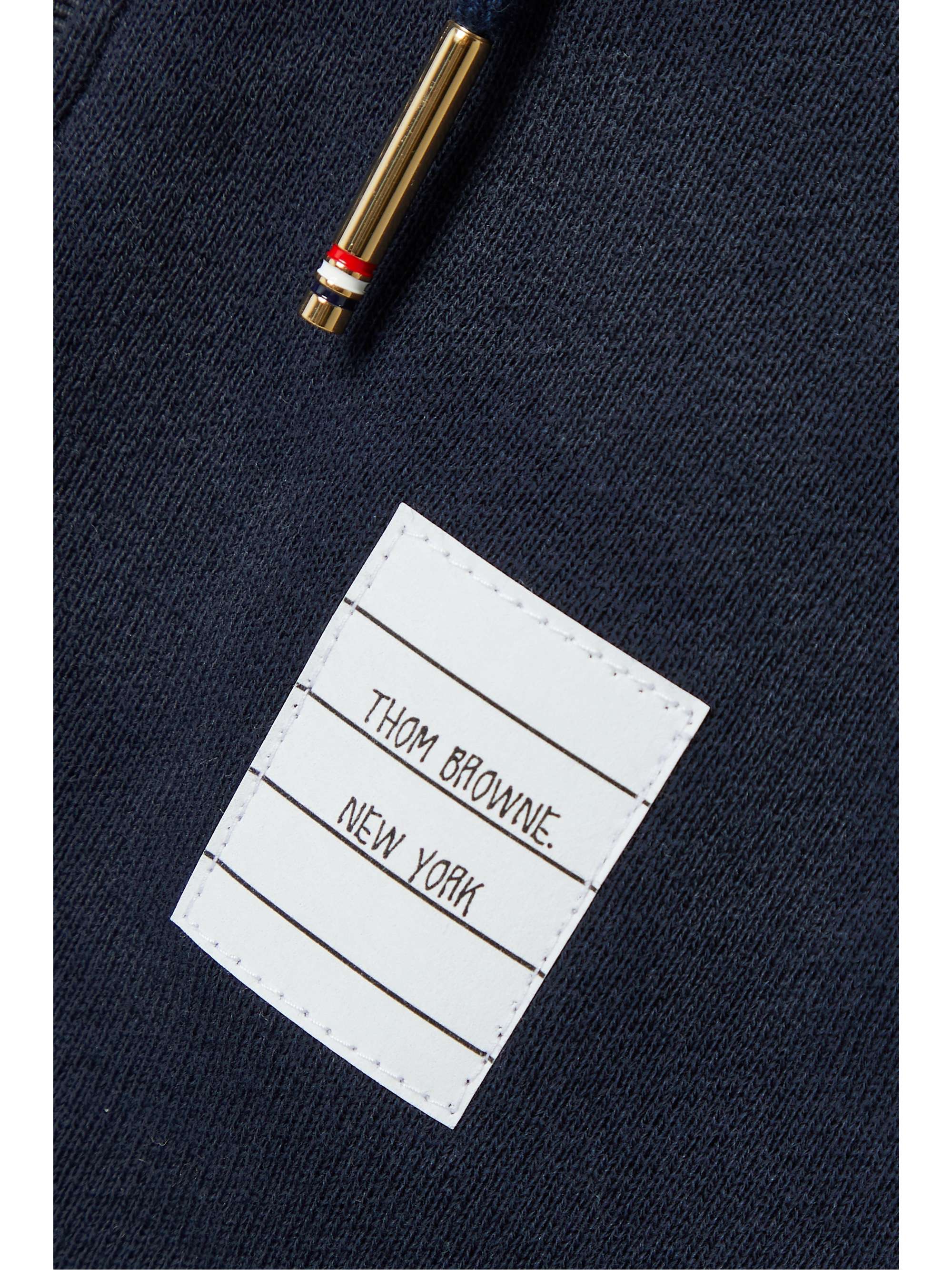 THOM BROWNE Striped cotton-jersey hoodie