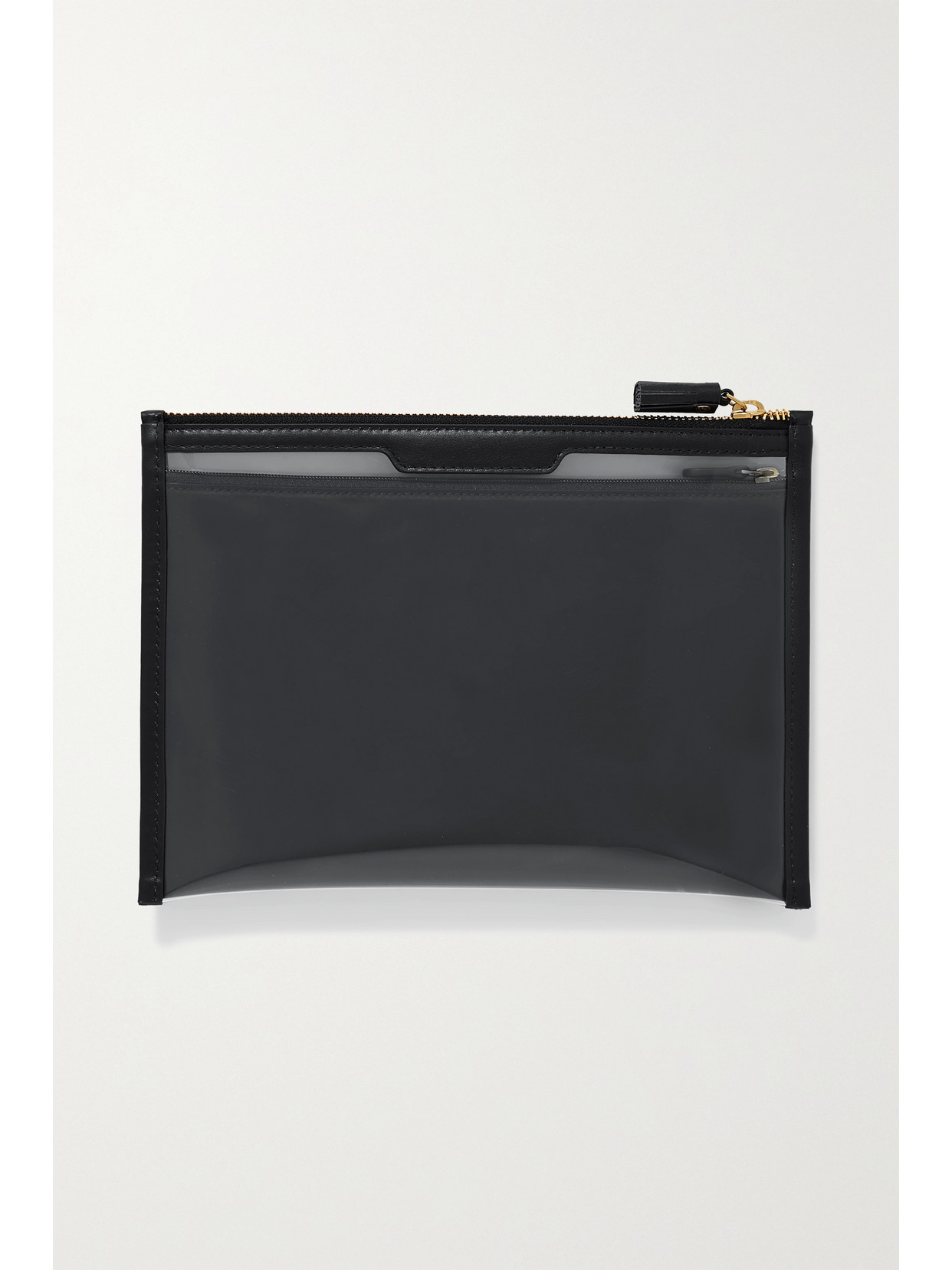 Shop Anya Hindmarch Safe Deposit Leather-trimmed Pvc Pouch In Black