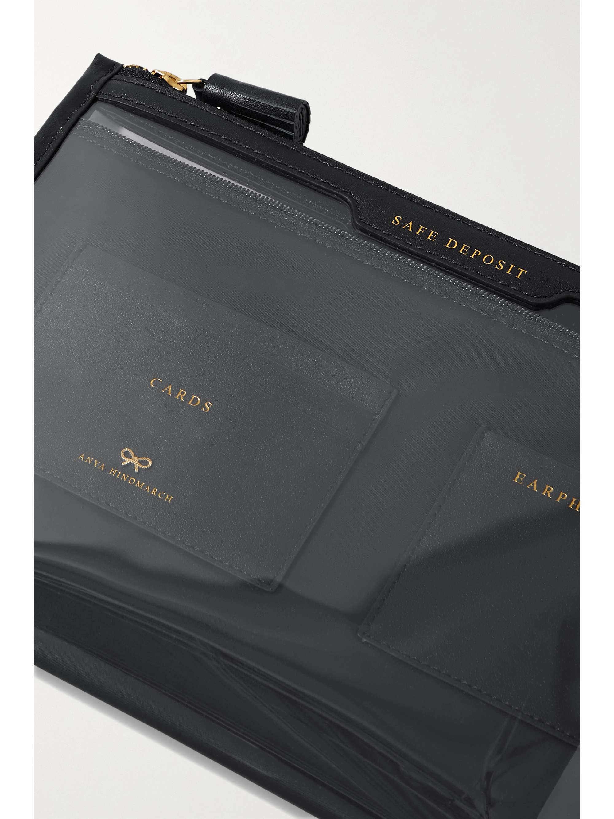 ANYA HINDMARCH Safe Deposit leather-trimmed PVC pouch