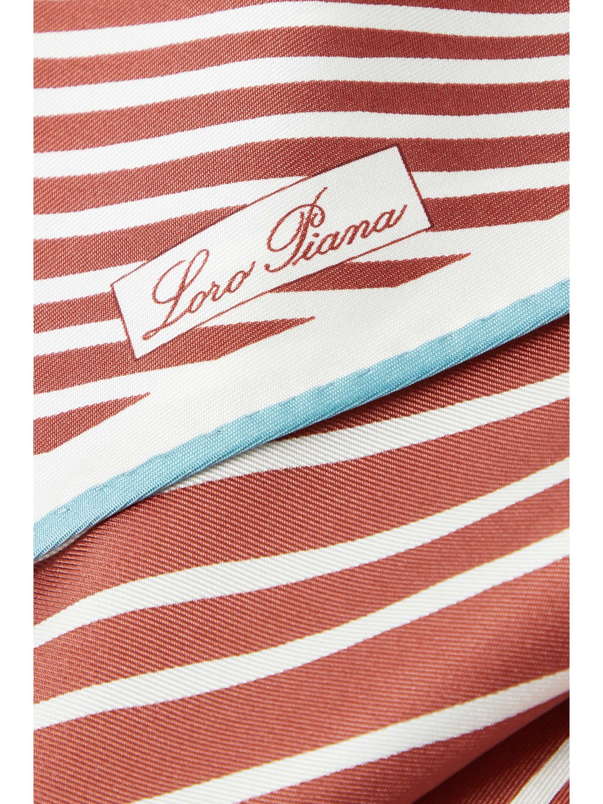 LORO PIANA Striped silk-satin twill scarf