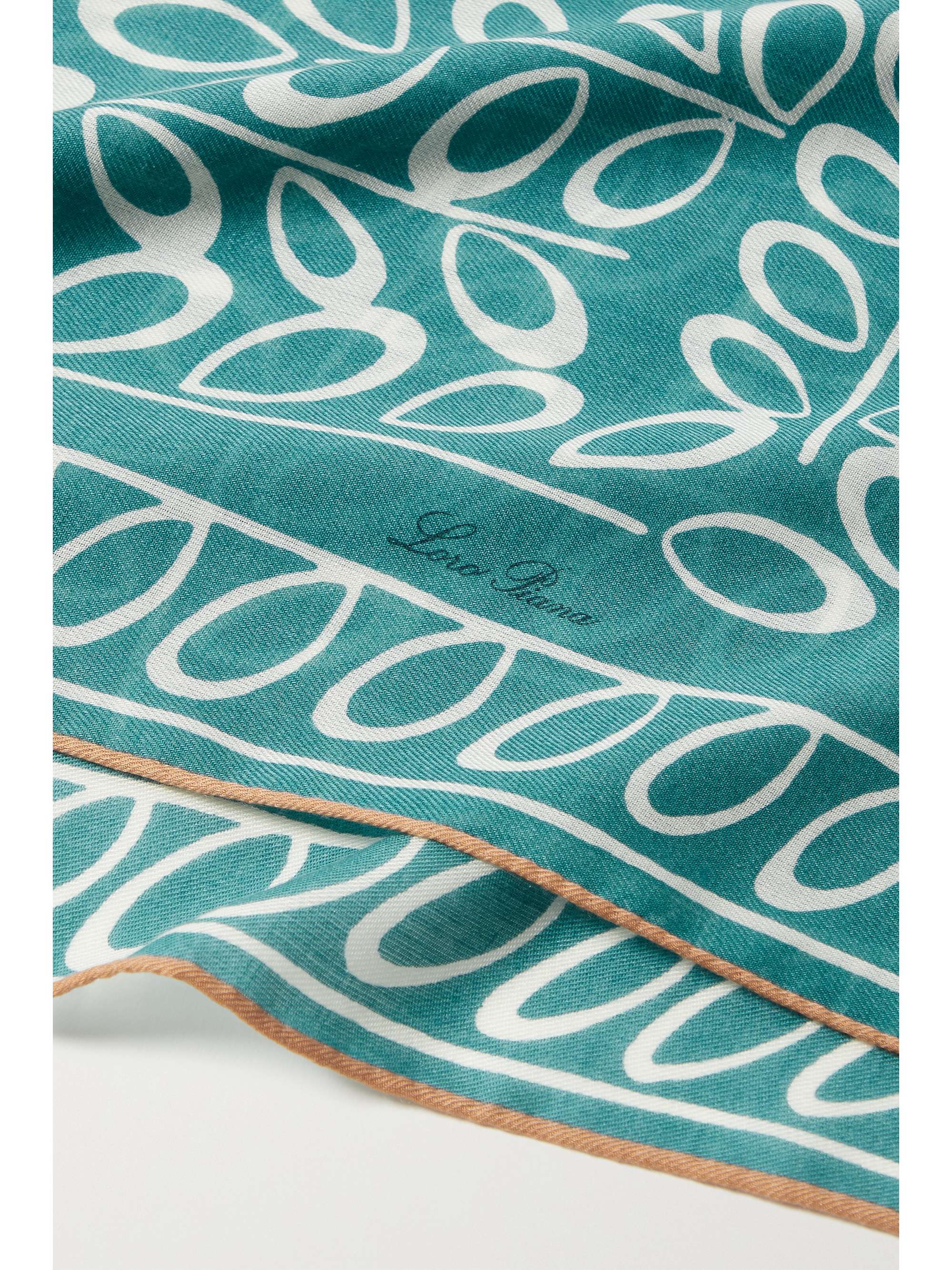 LORO PIANA Printed cashmere and silk-blend twill scarf