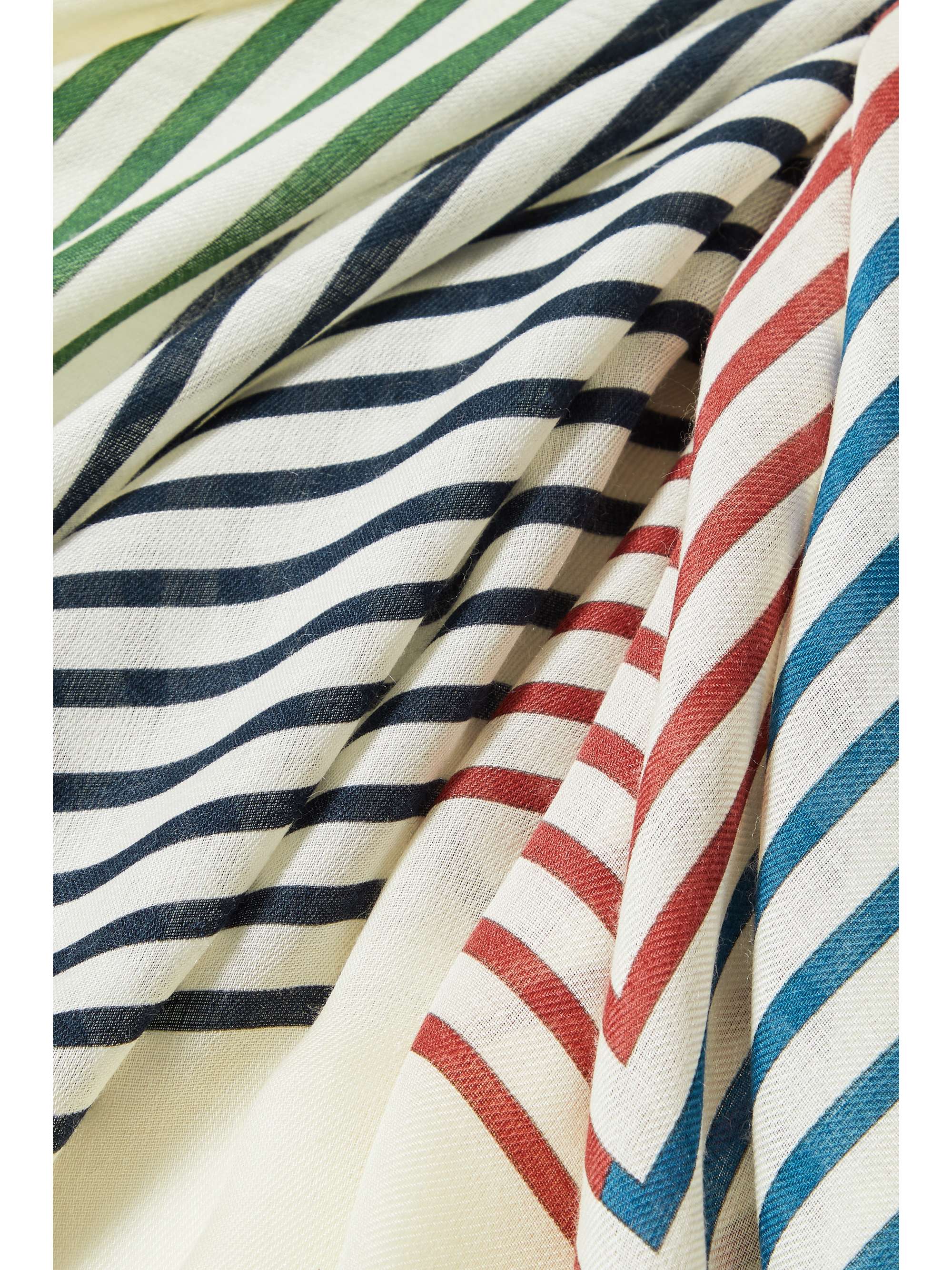 LORO PIANA Printed cashmere and silk-blend scarf