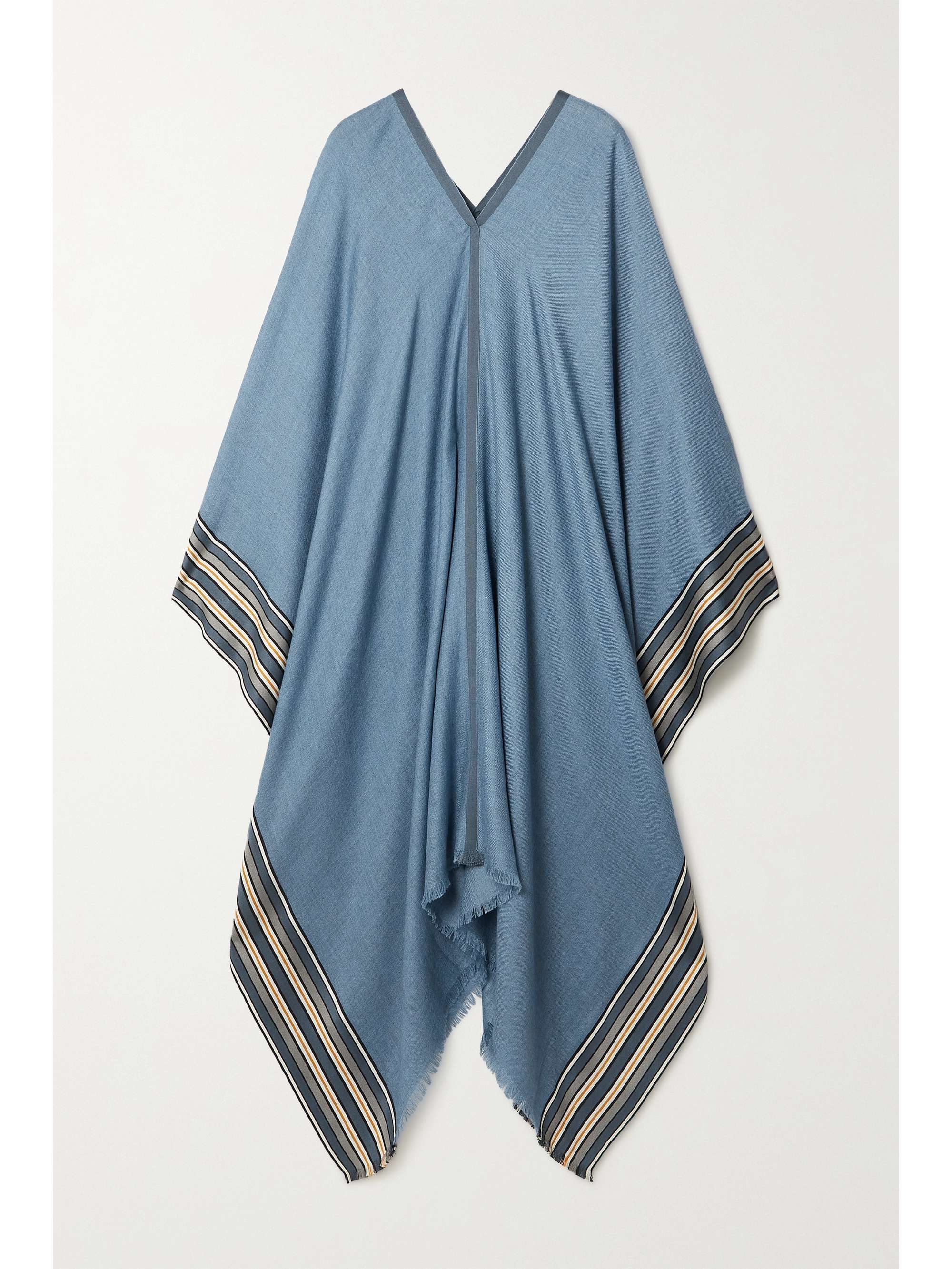 LORO PIANA The Suitcase Stripe silk and cashmere-blend poncho