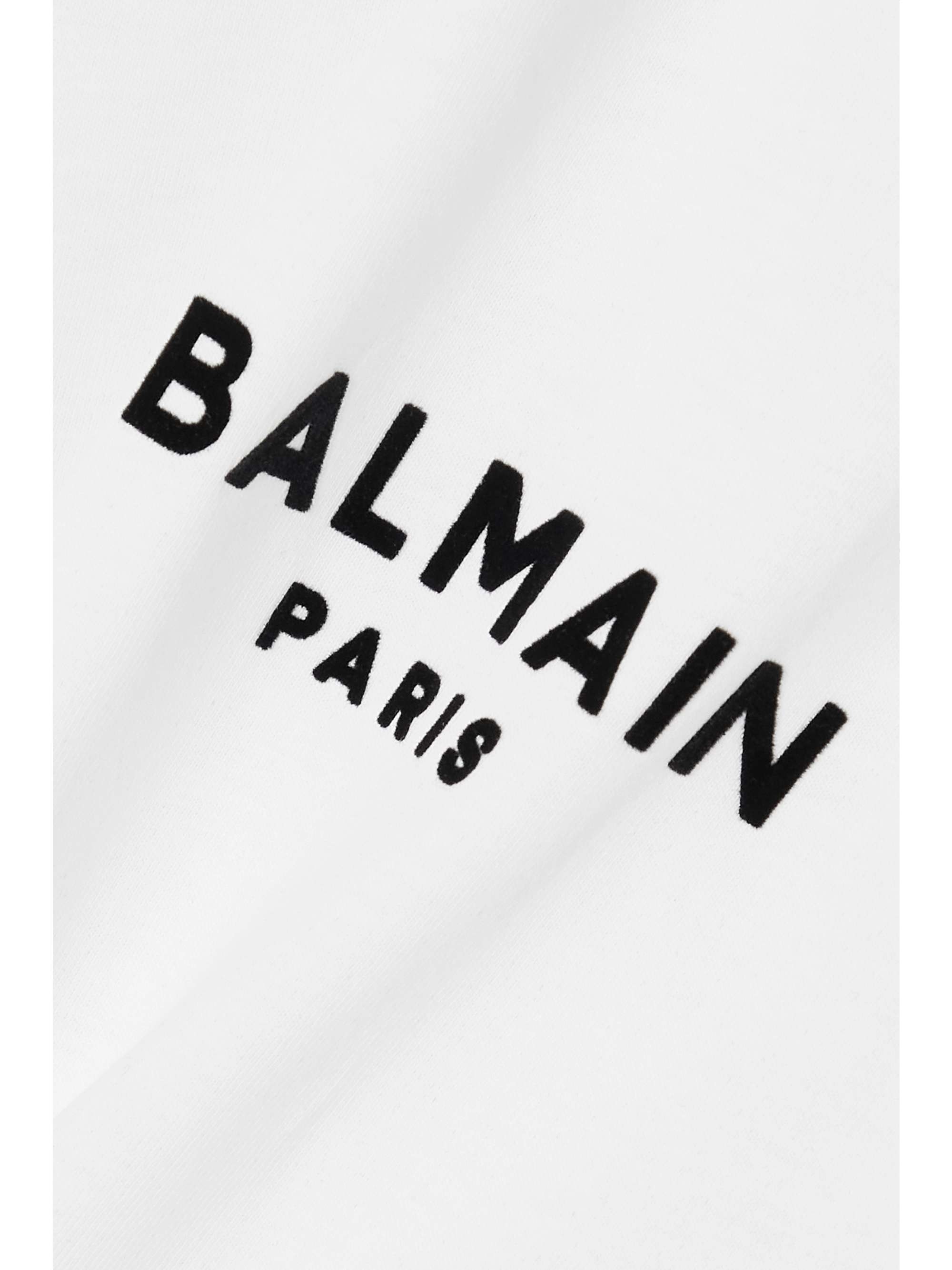 BALMAIN Flocked cotton-jersey T-shirt | NET-A-PORTER