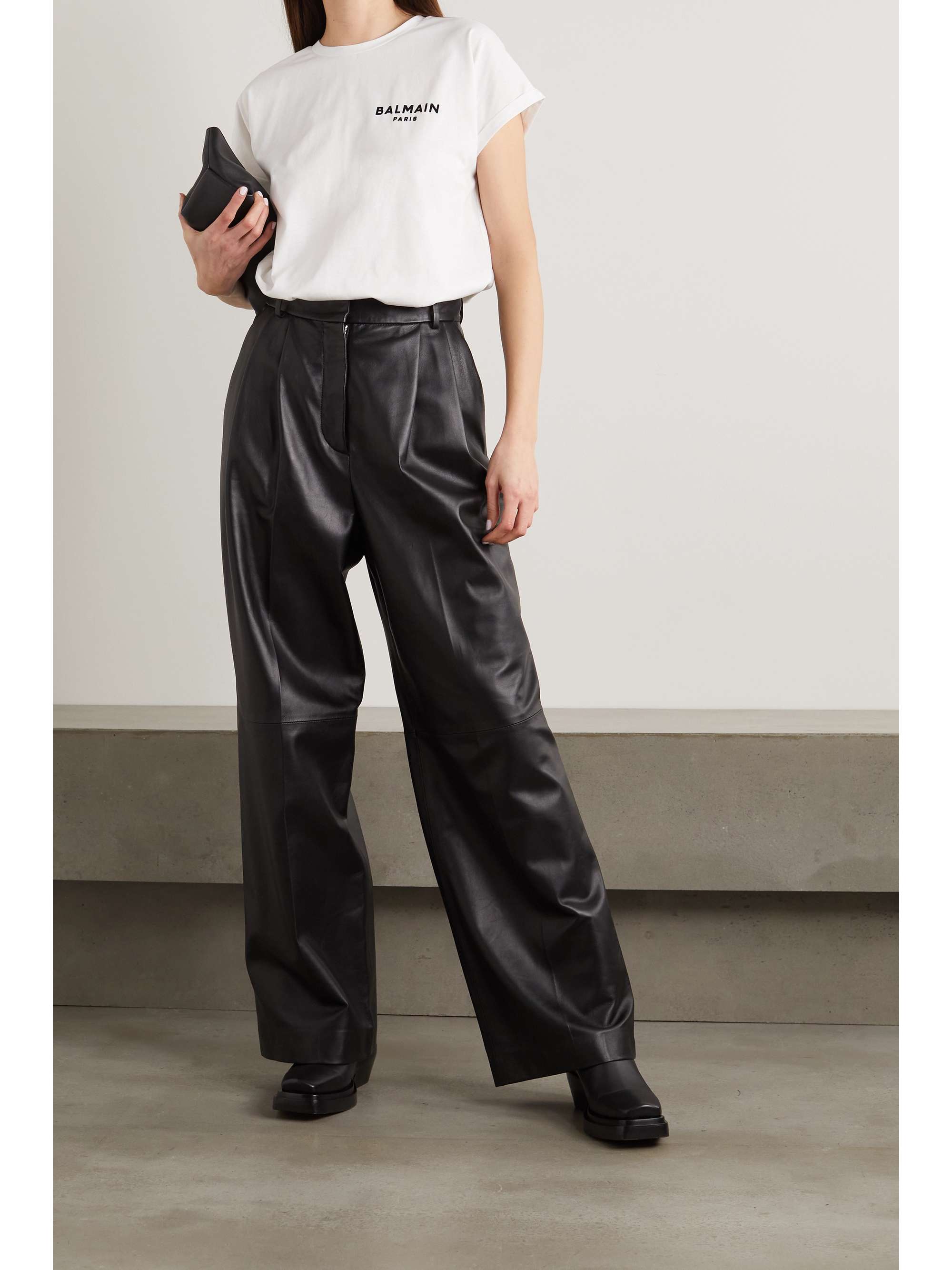 BALMAIN Flocked cotton-jersey T-shirt