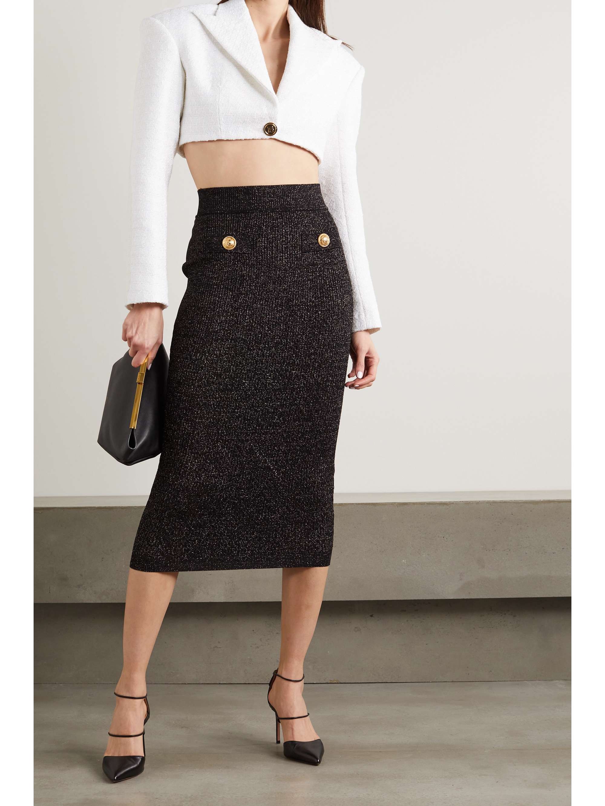 balmain cropped blazer