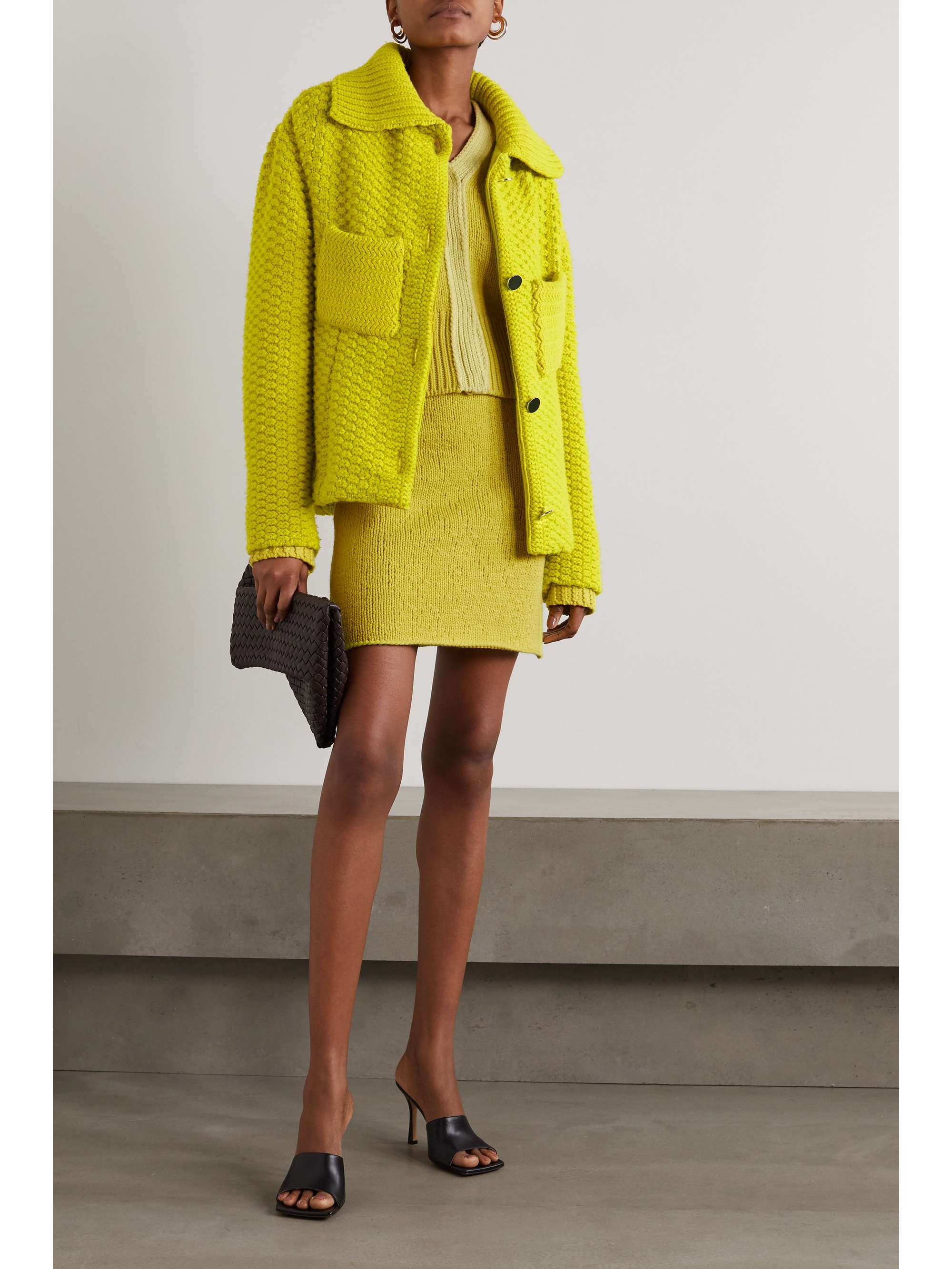 yellow wool jacket