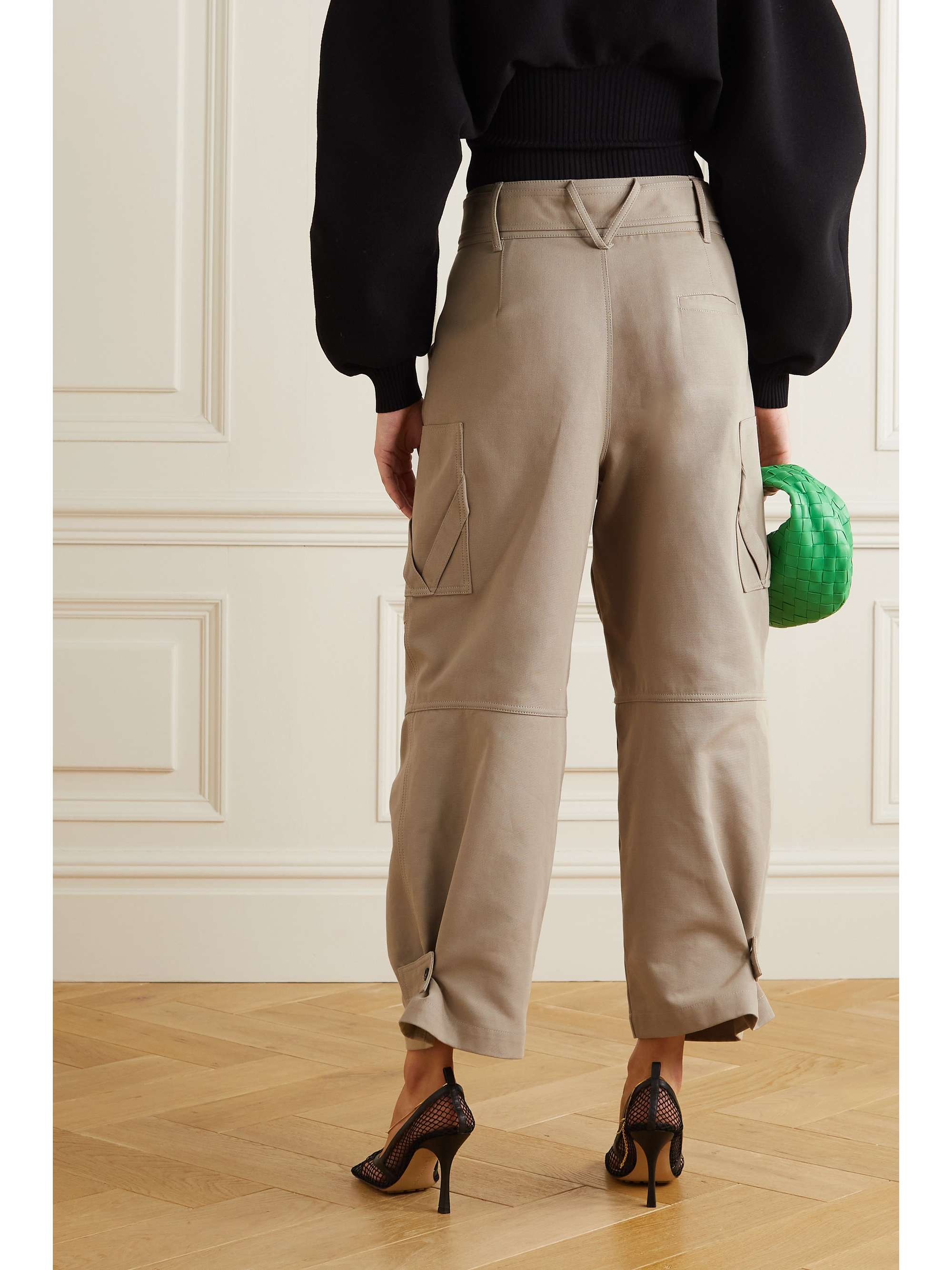 Beige Cotton-canvas wide-leg pants | BOTTEGA VENETA | NET-A-PORTER