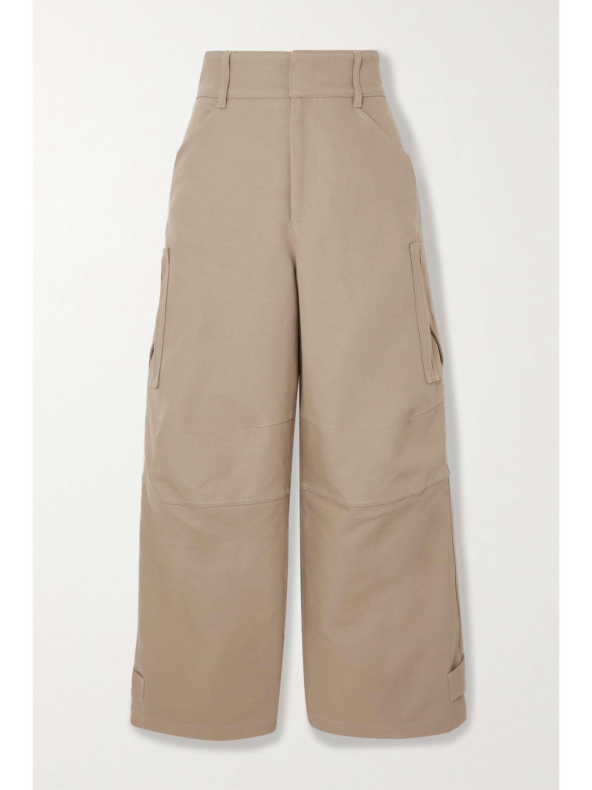 Beige Cotton-canvas wide-leg pants 