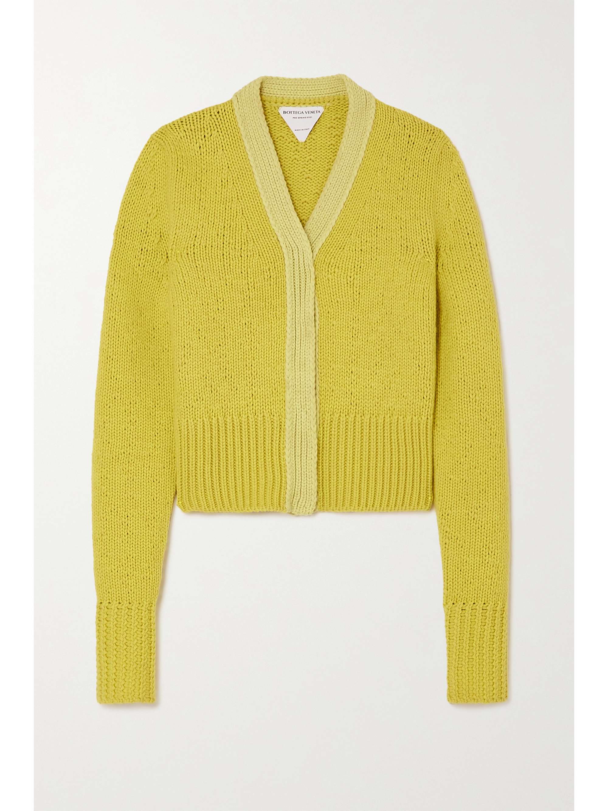 yellow wool cardigan