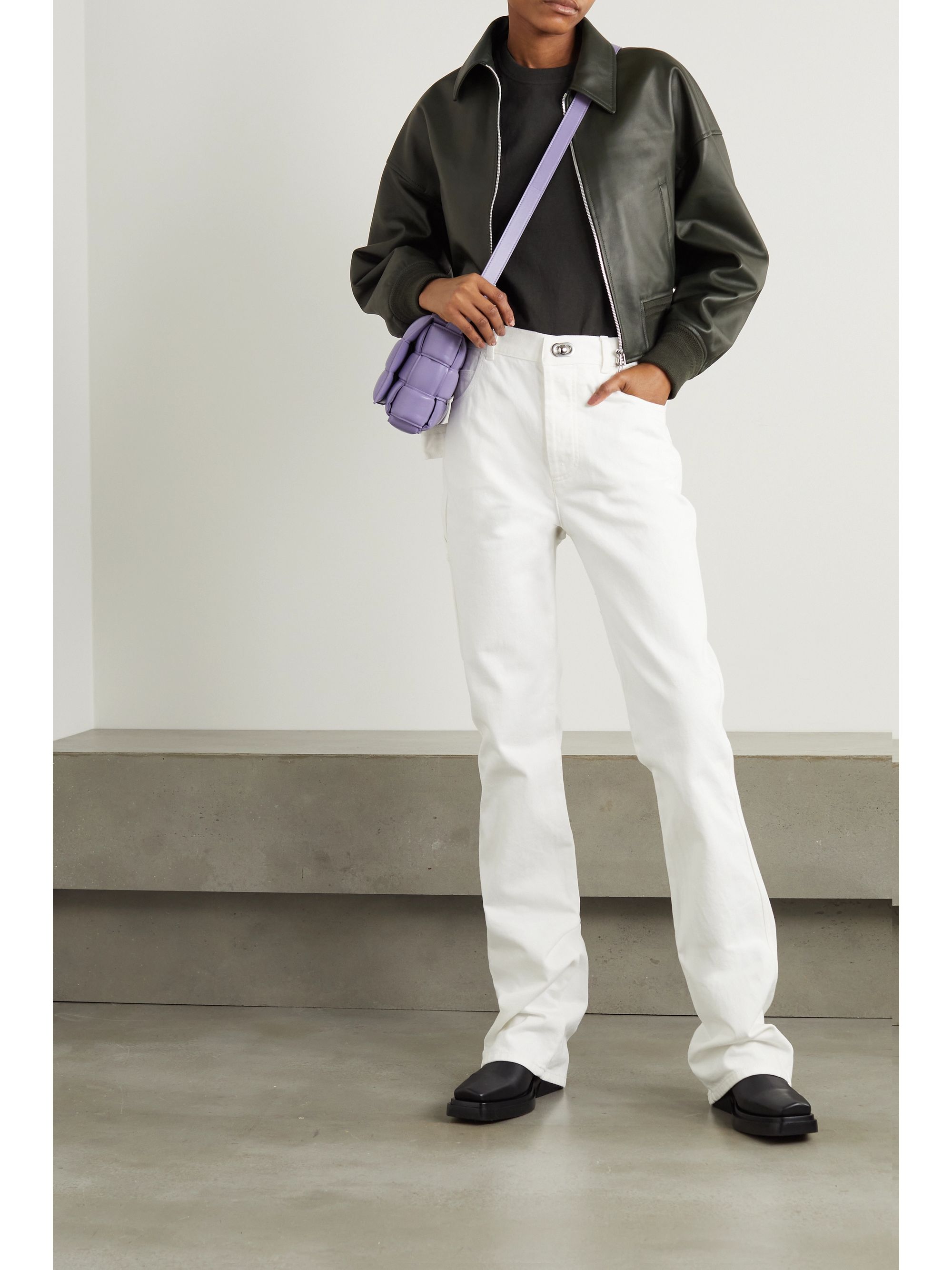 Green Leather Jacket Bottega Veneta Net A Porter