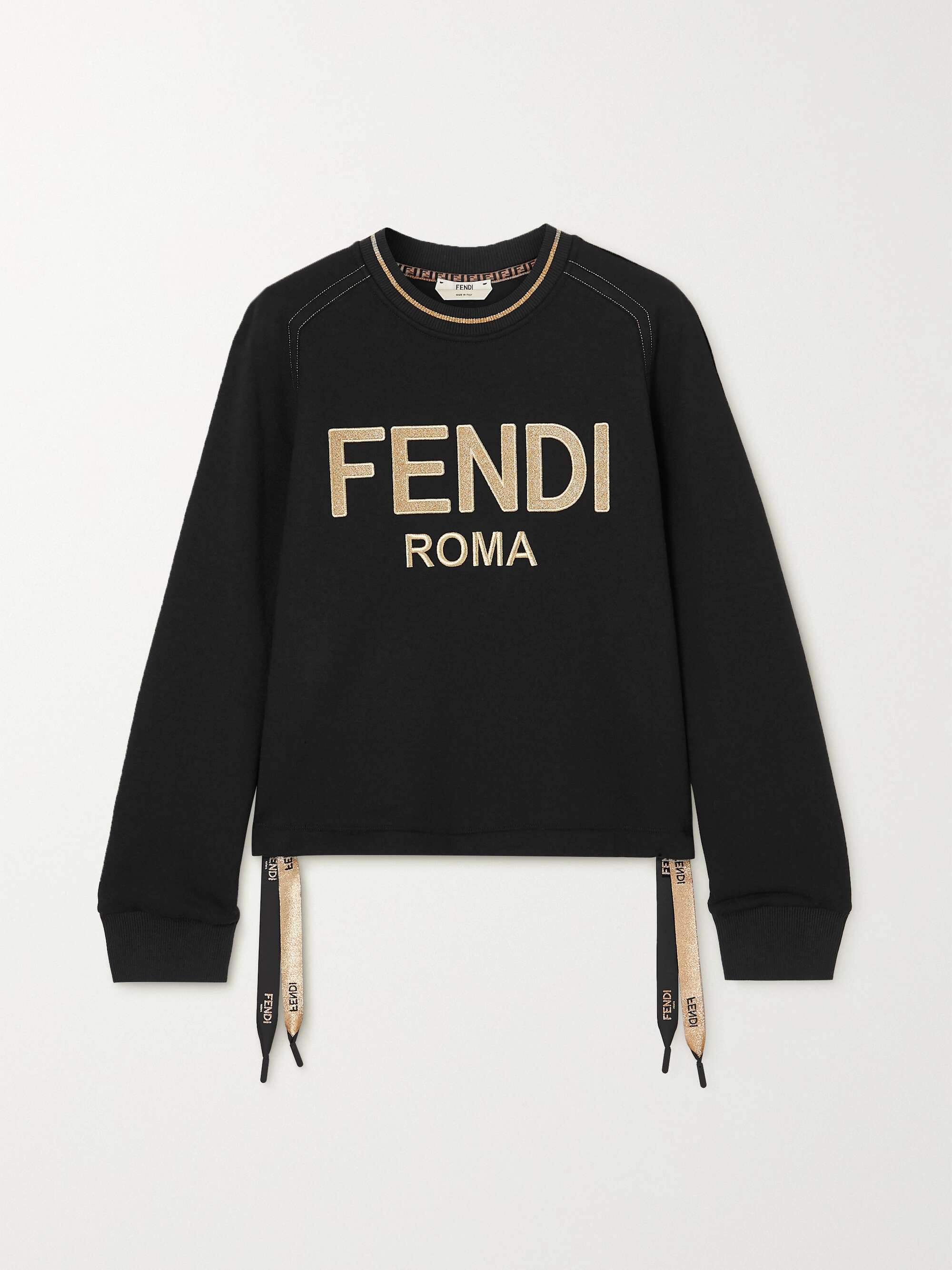 Black cotton-jersey sweatshirt | FENDI NET-A-PORTER