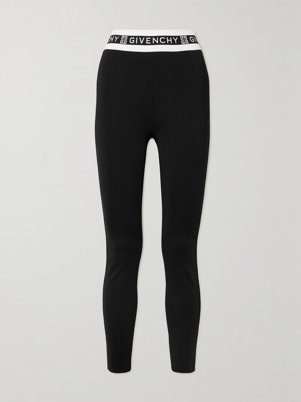 GIVENCHY JACQUARD-TRIMMED JERSEY LEGGINGS