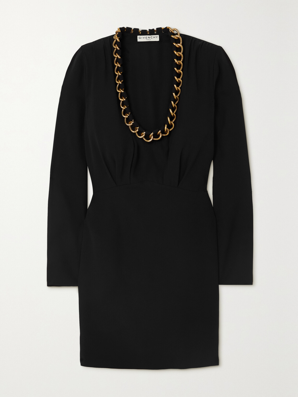 Givenchy - Chain-embellished Crepe Mini Dress - Black