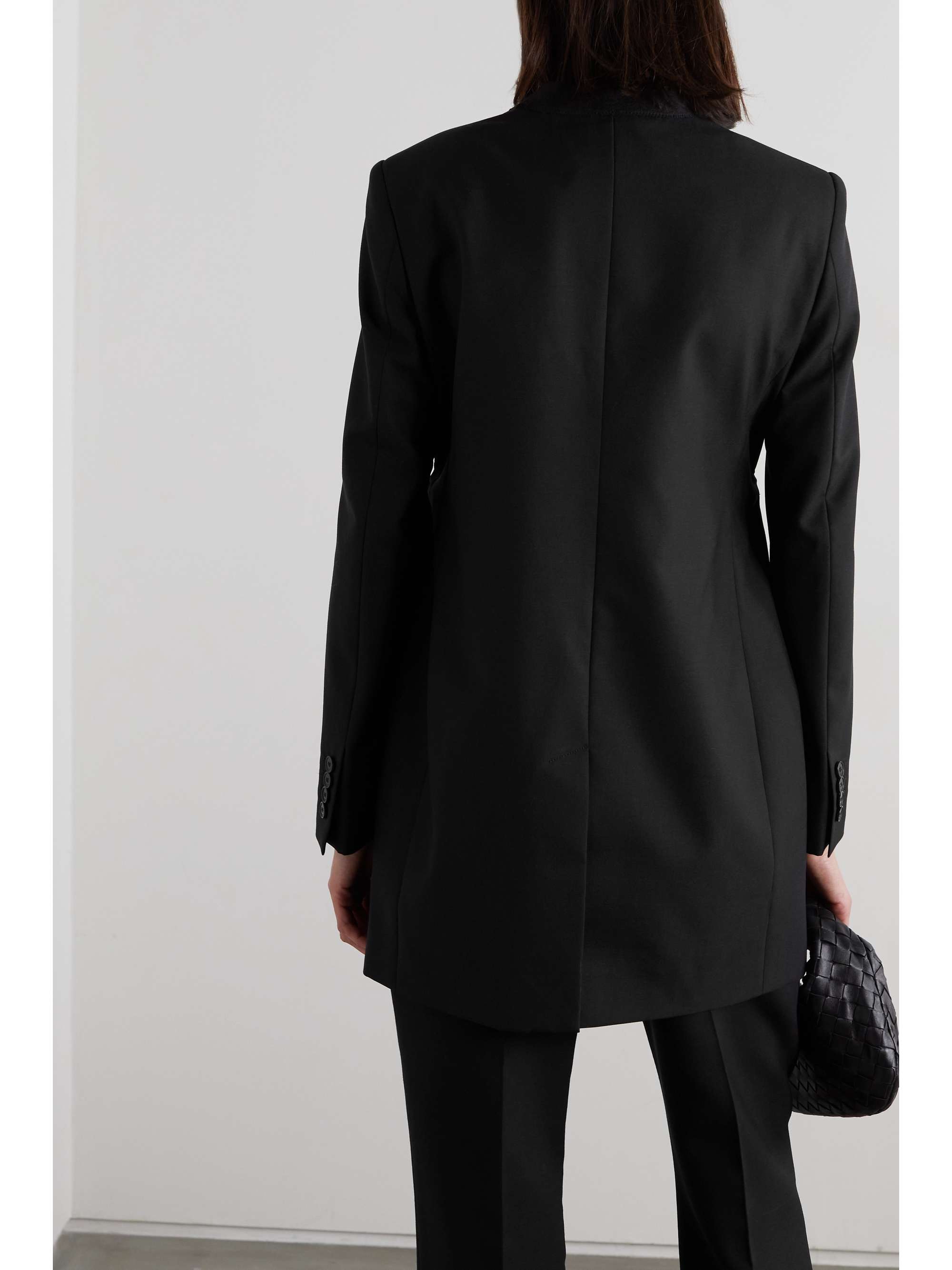 GIVENCHY Chain-embellished wool wrap blazer