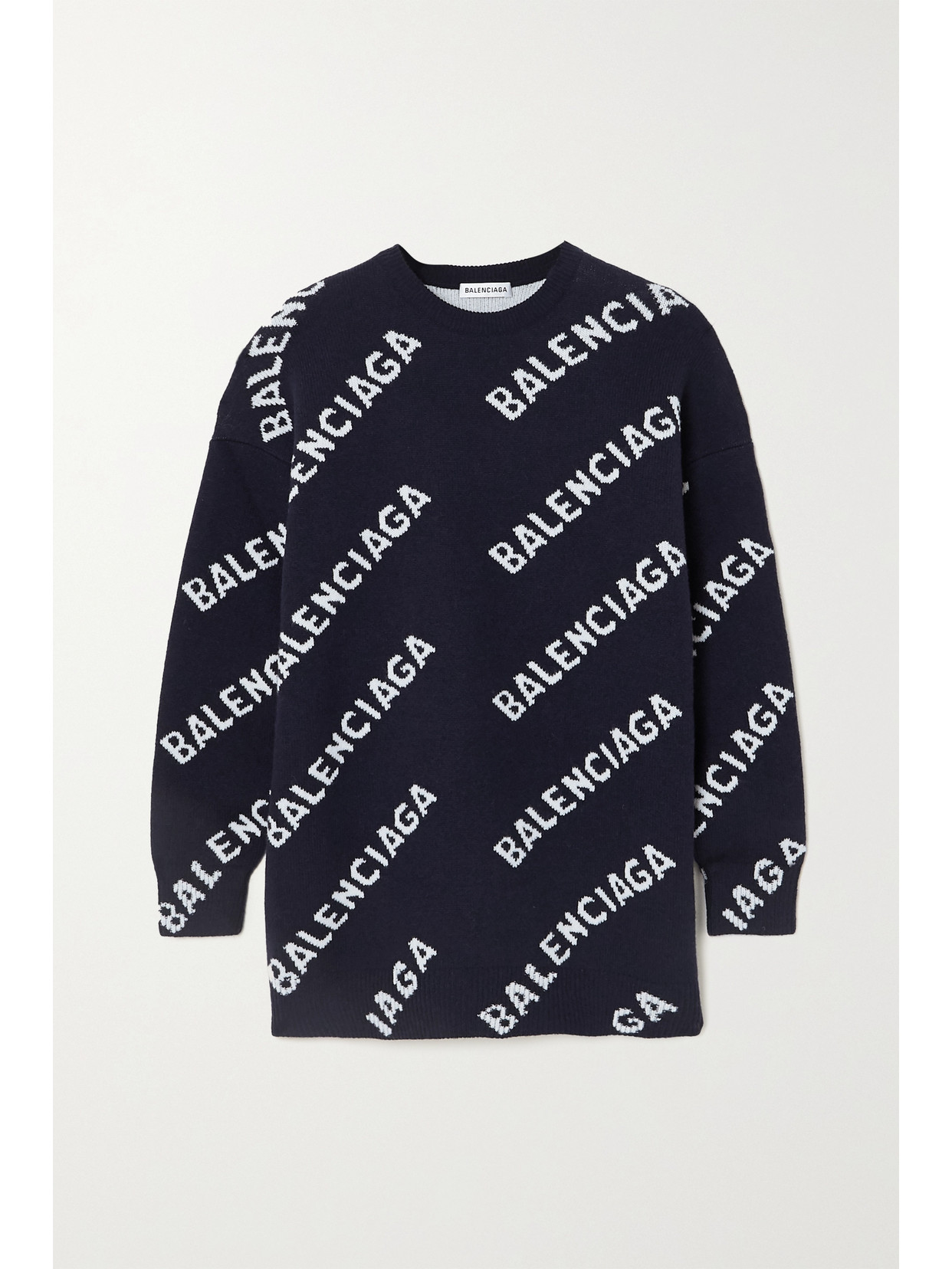 BALENCIAGA INTARSIA WOOL-BLEND SWEATER