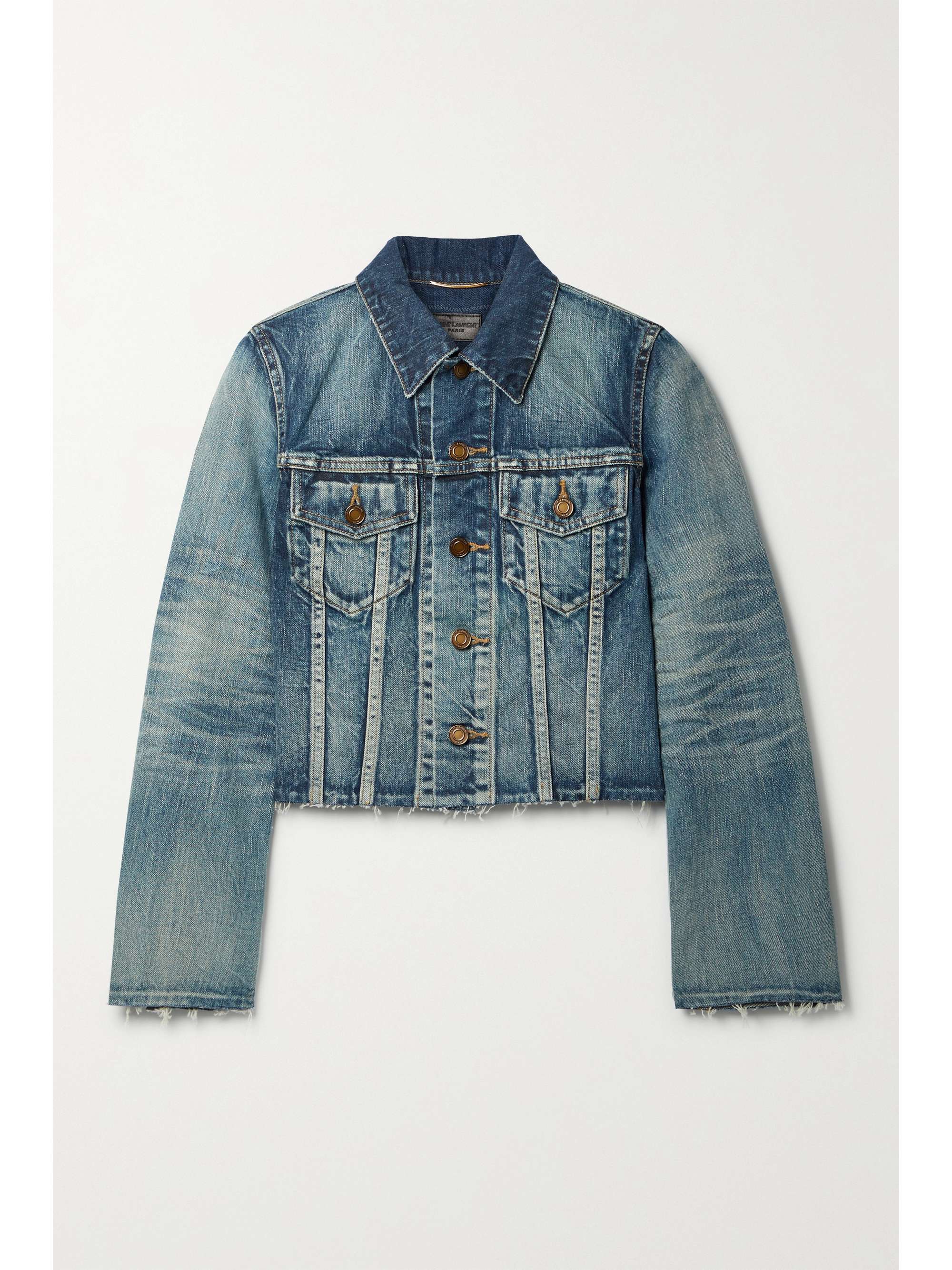 cropped destroyed denim jacket