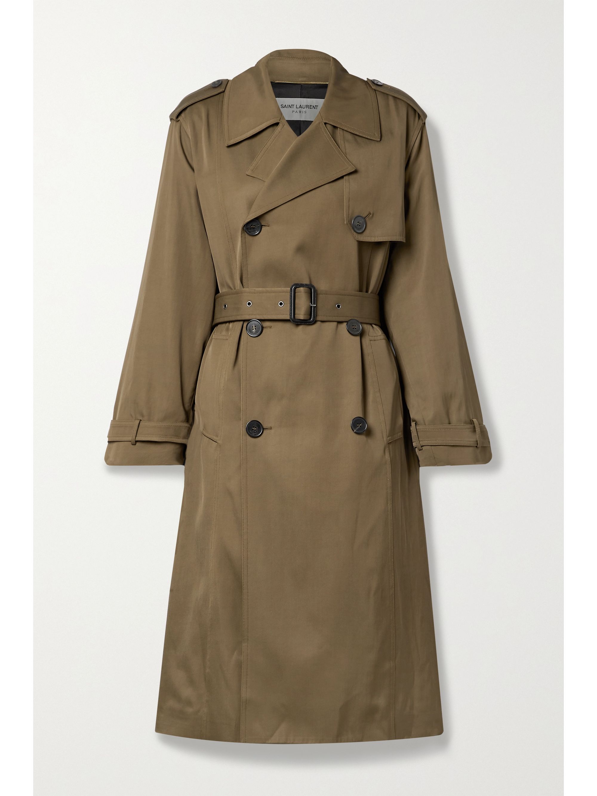 green trench coat