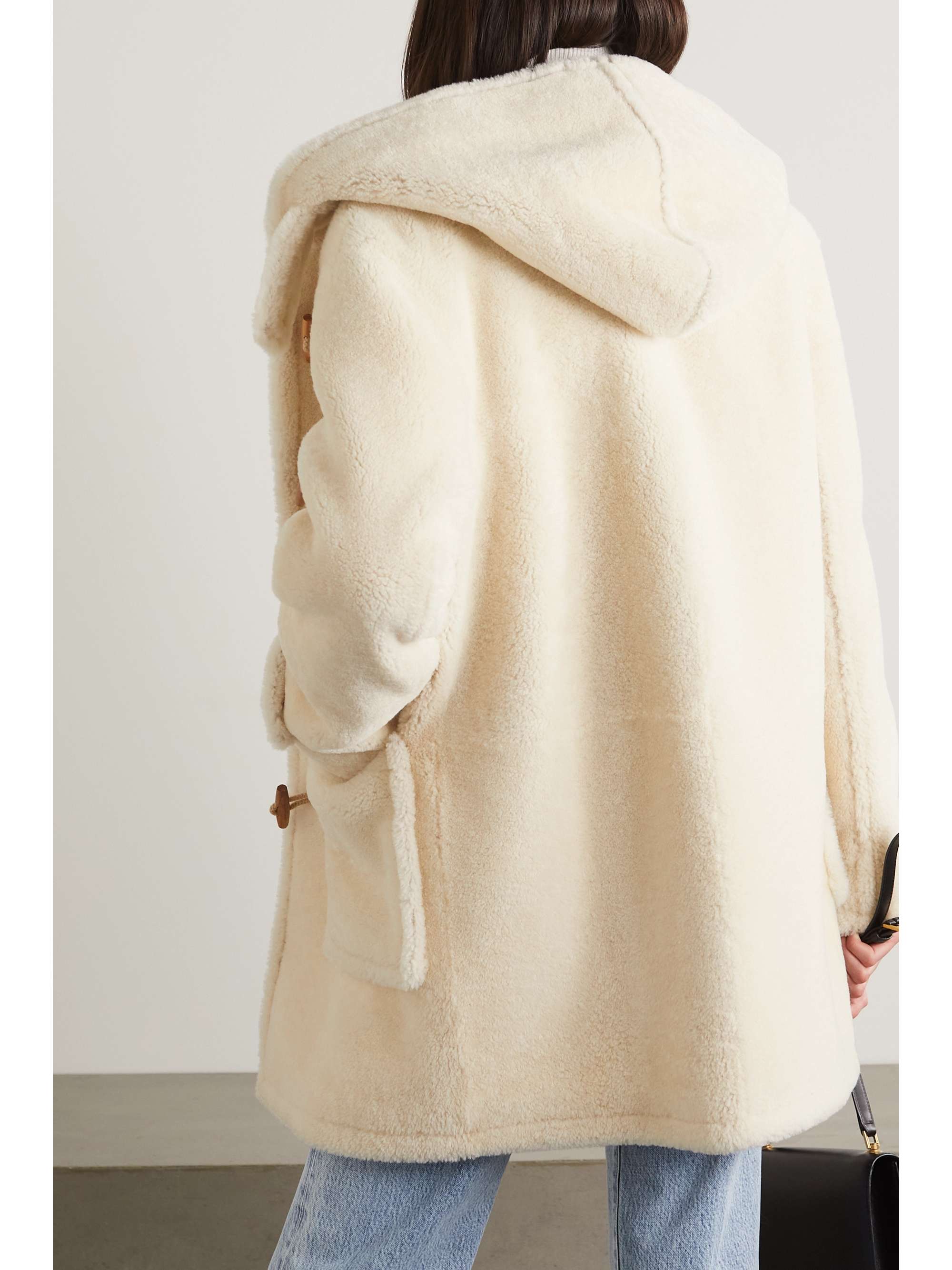 white shearling coat