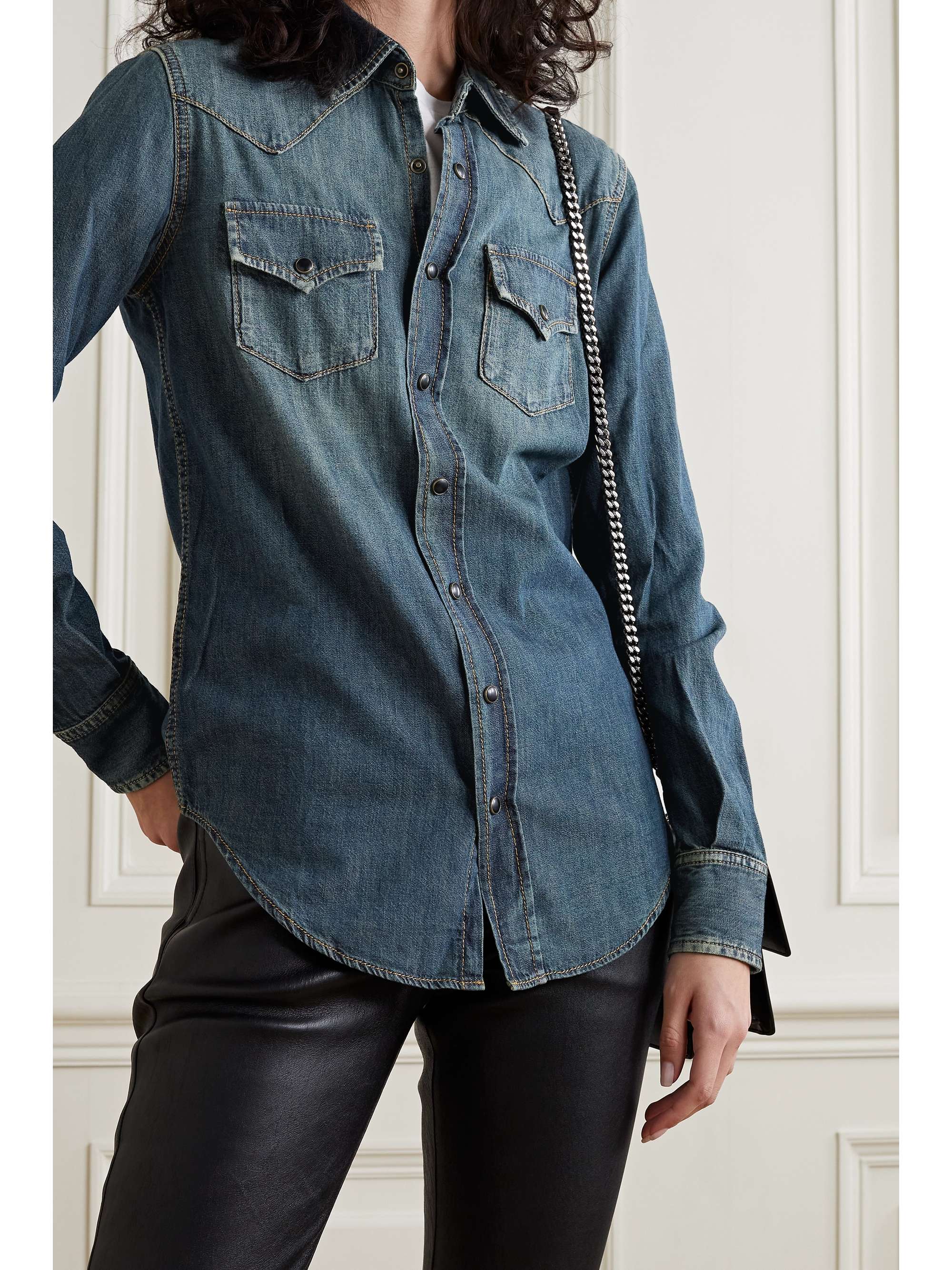ysl denim shirt