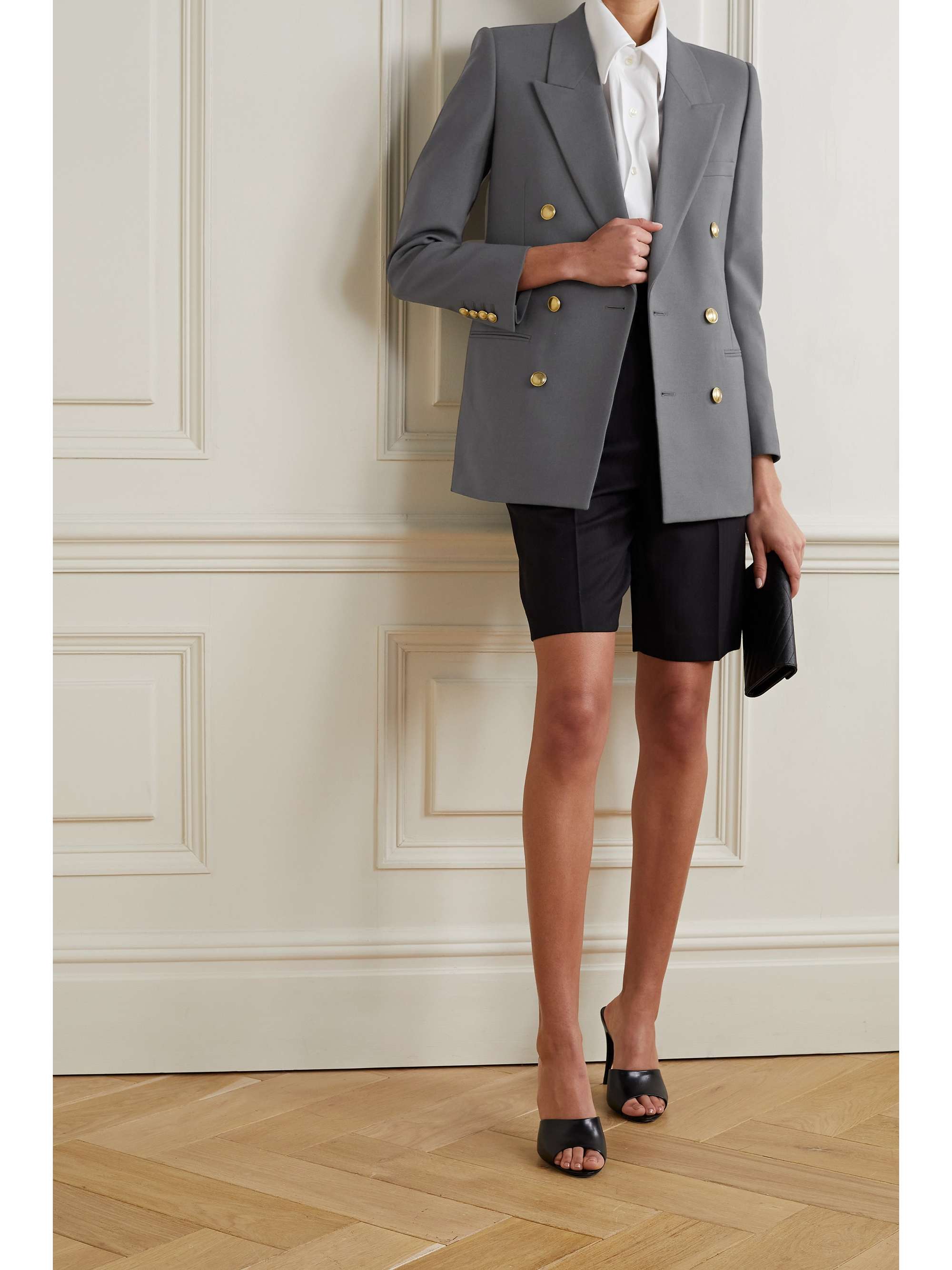 SAINT LAURENT Double-breasted wool-twill blazer