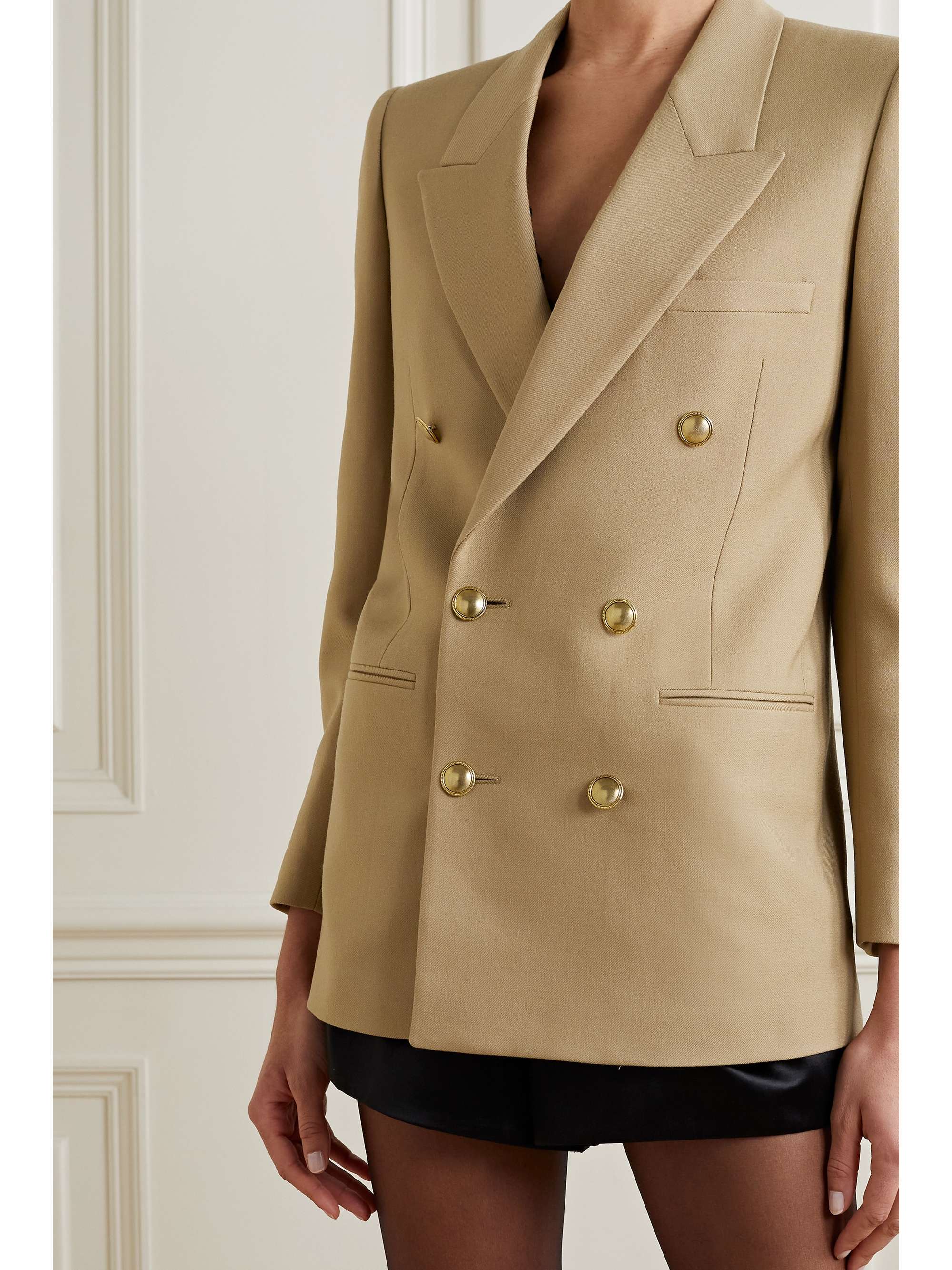 SAINT LAURENT Double-breasted wool-twill blazer